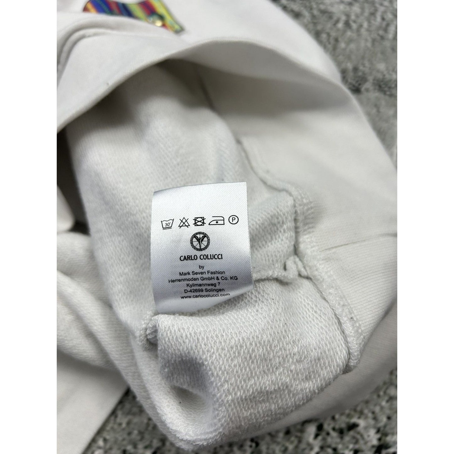Carlo Colucci Hoodie White Multicolor Pandalucci