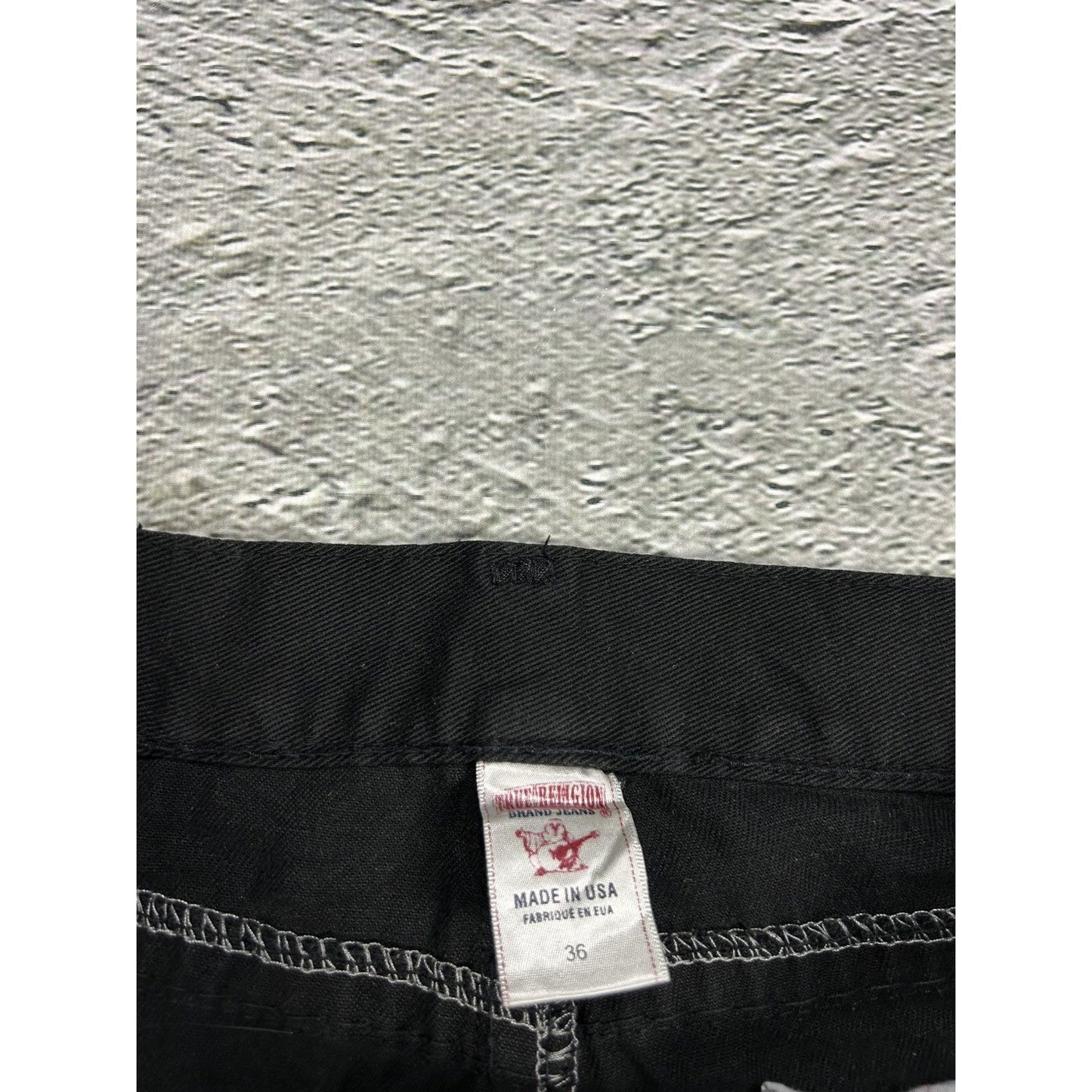 True Religion vintage black jeans Ricky red thick stitching