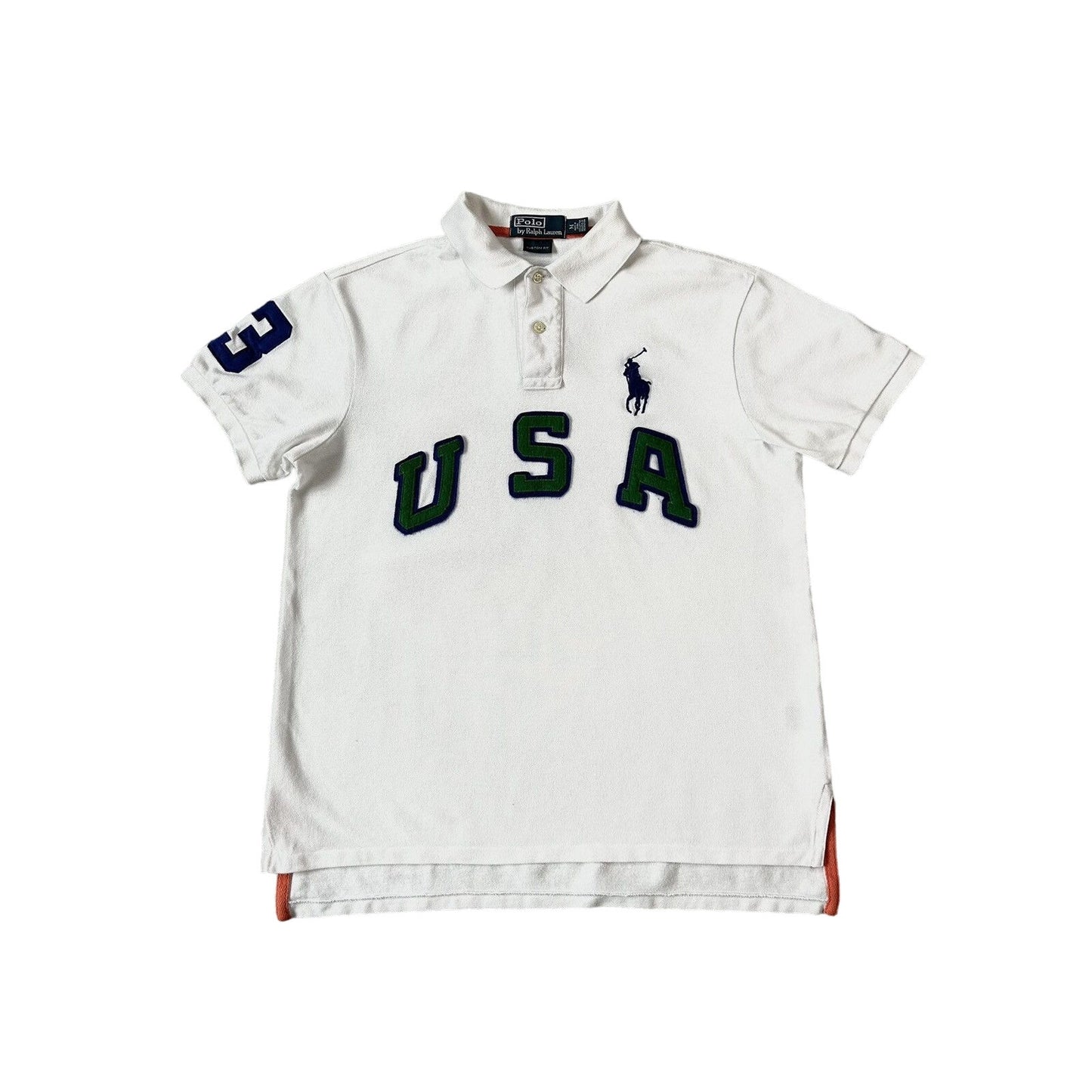 Chief Keef Polo Ralph Lauren vintage white polo USA T-shirt big pony