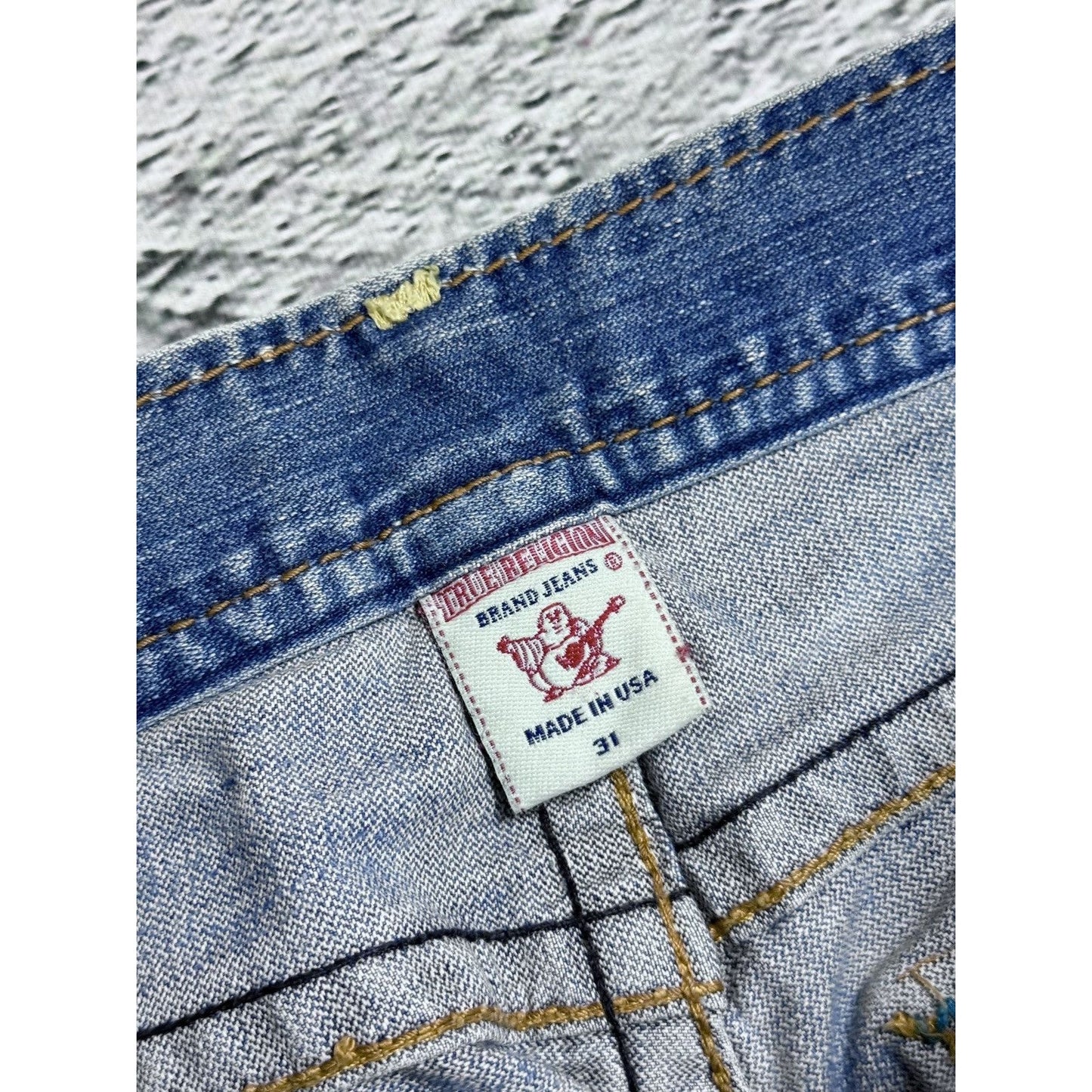 True Religion jeans vintage flared blue thick stitch