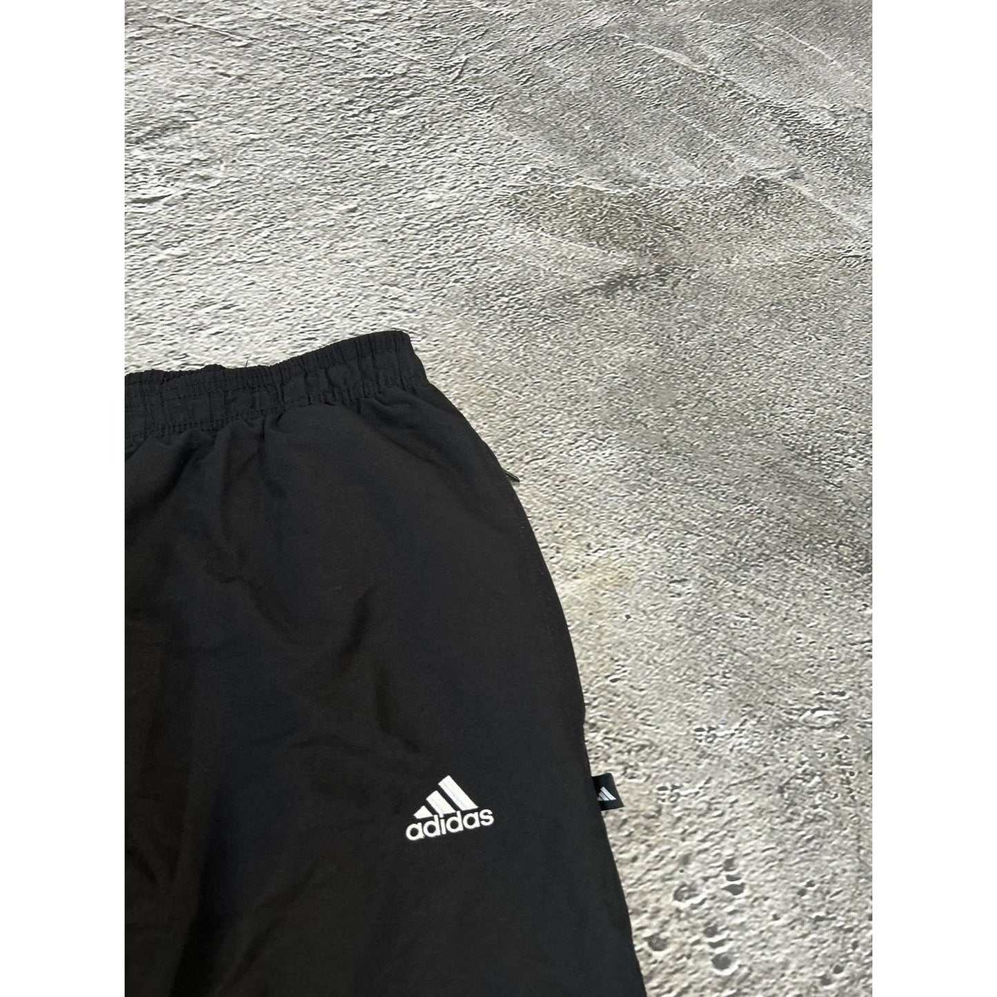 Adidas vintage black nylon track pants small logo 2000s