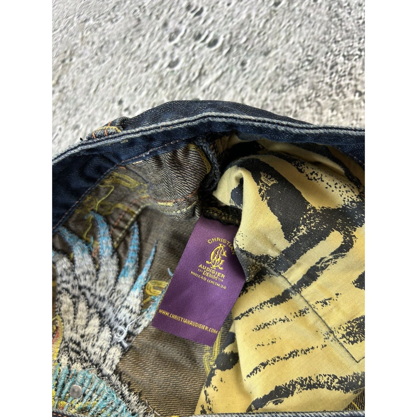 Ed Hardy Christian Audigier vintage jeans big logo pants