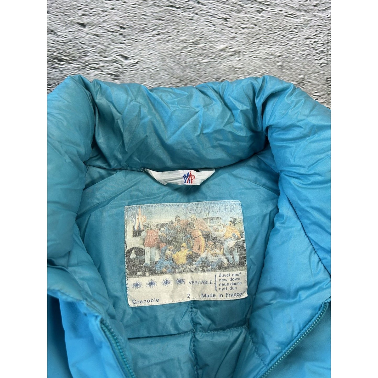 Moncler vintage down puffer jacket parka coat blue 80s 90s