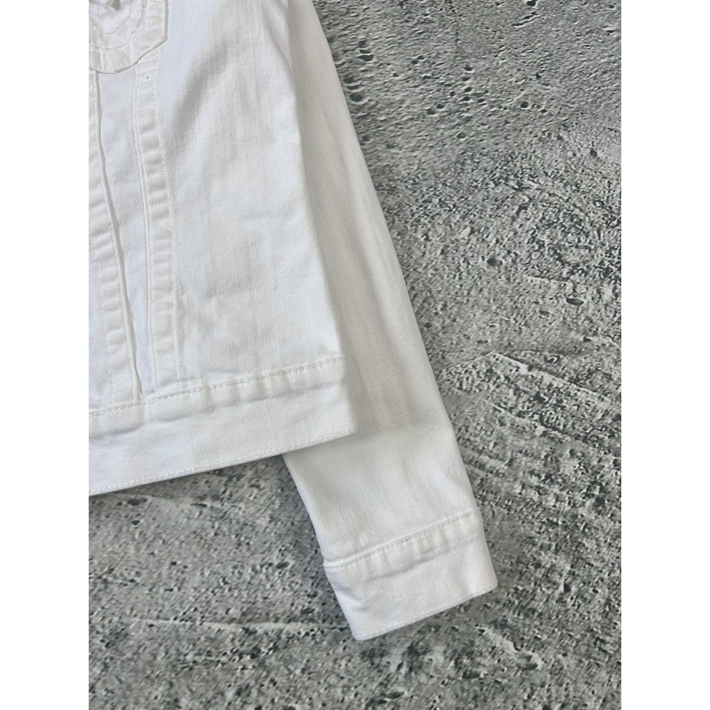 True Religion vintage denim jacket white Y2K
