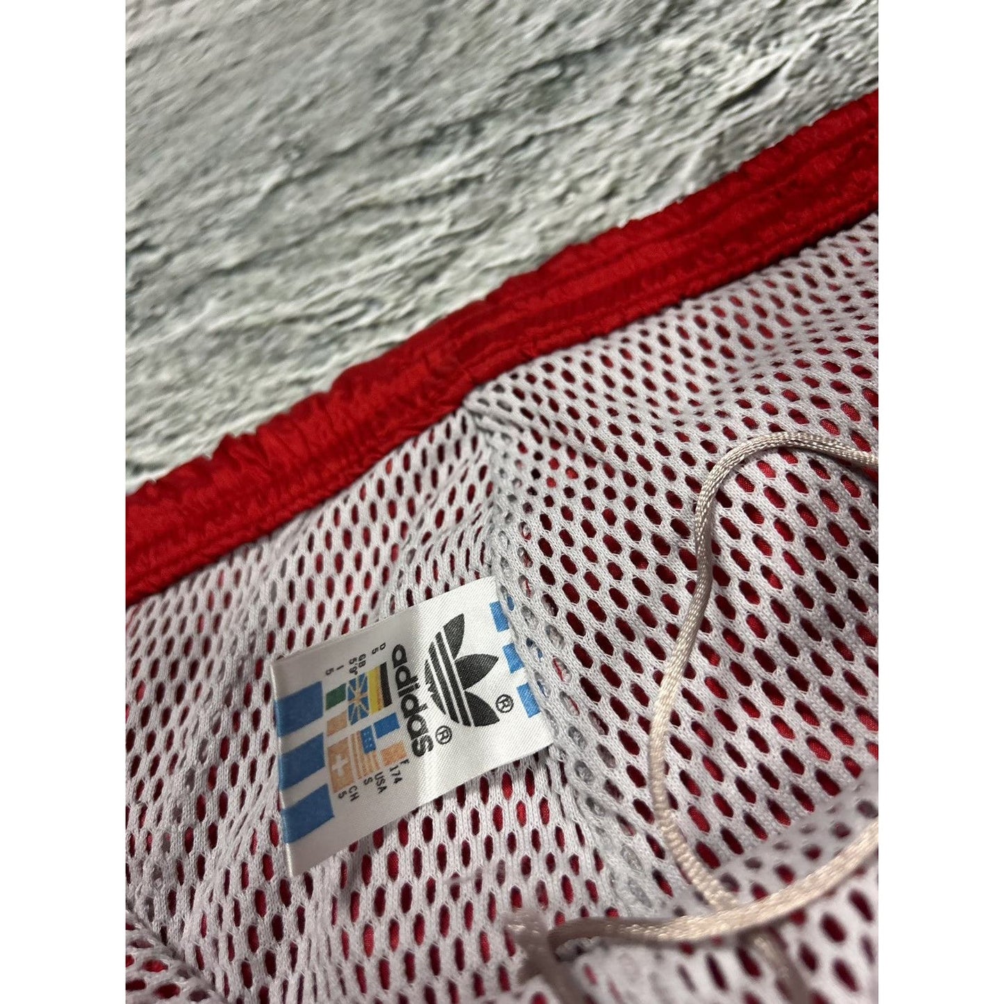 Adidas vintage red nylon track pants drill 90s Y2K