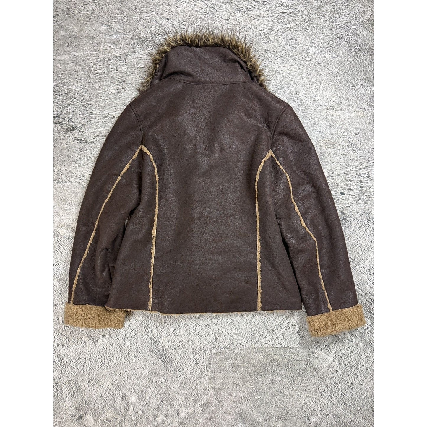 Chevirex vintage faux fur jacket brown coat