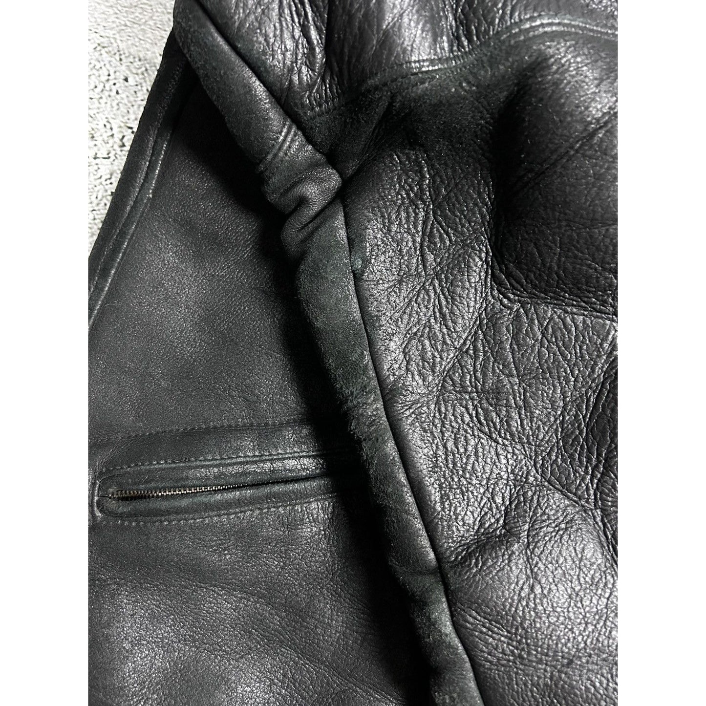 Pelle Pelle leather jacket sherpa fur black big logo 90s