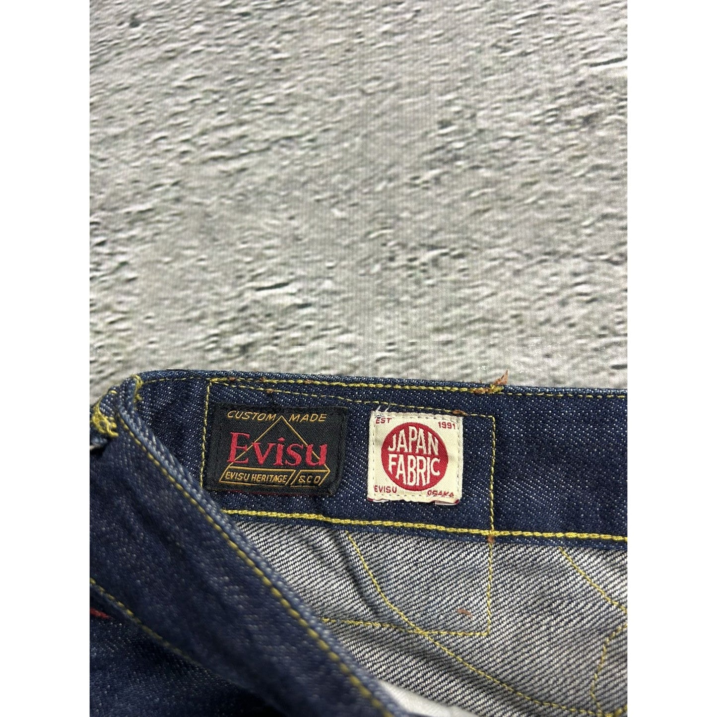 Evisu jeans daicock big logo white selvedge denim Japanese