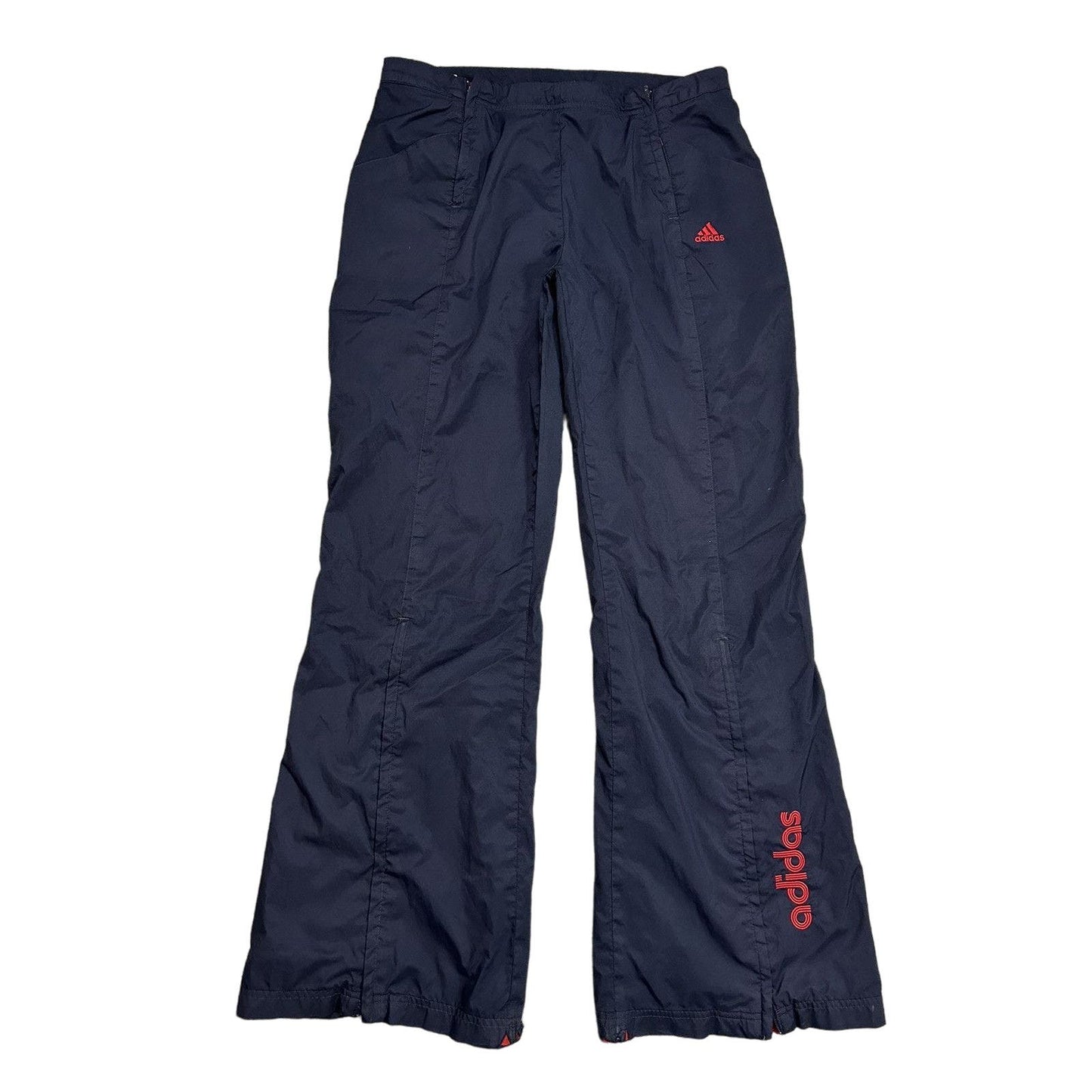 Adidas vintage navy red nylon track pants bootcut 2000s