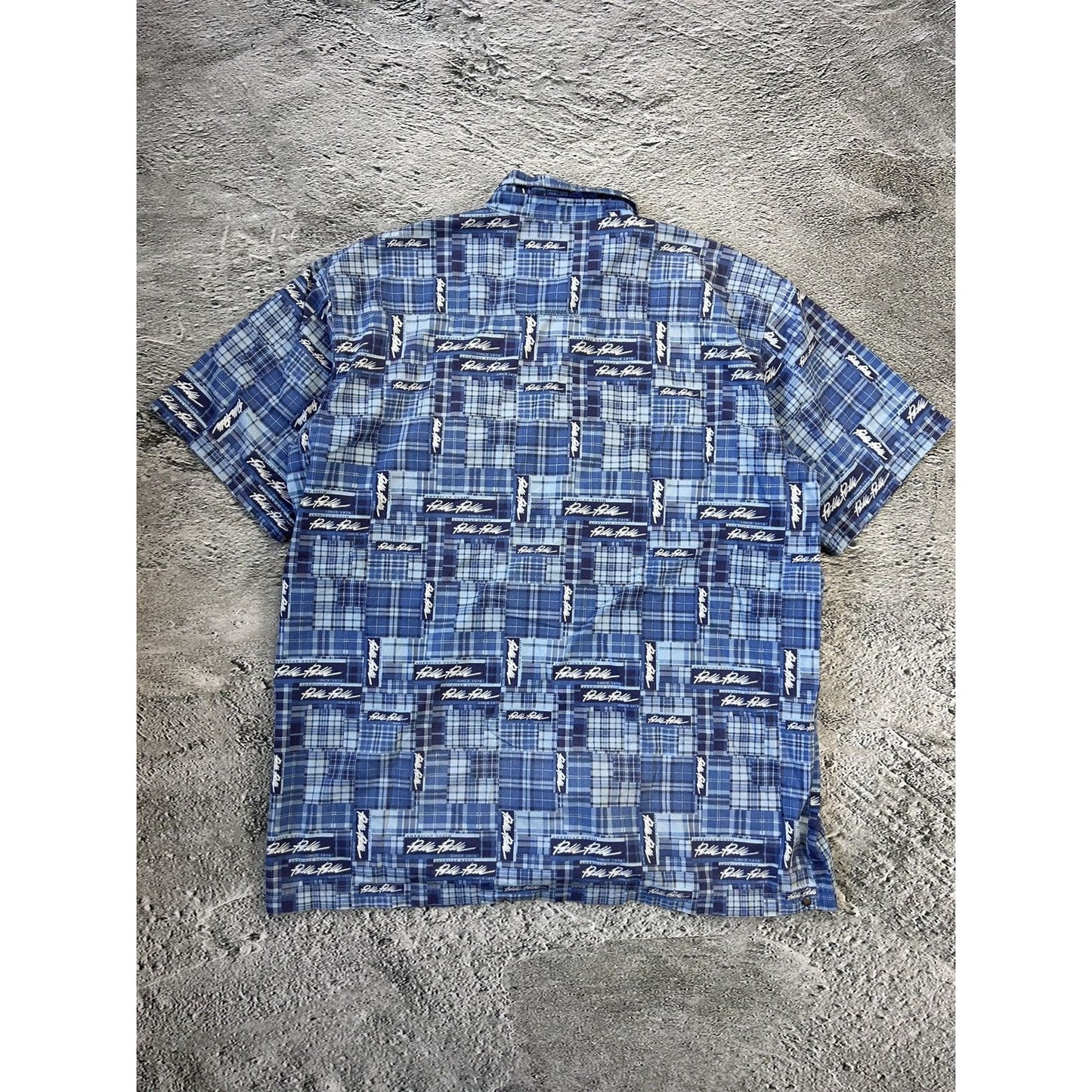 Pelle Pelle shirt vintagr full print button up blue