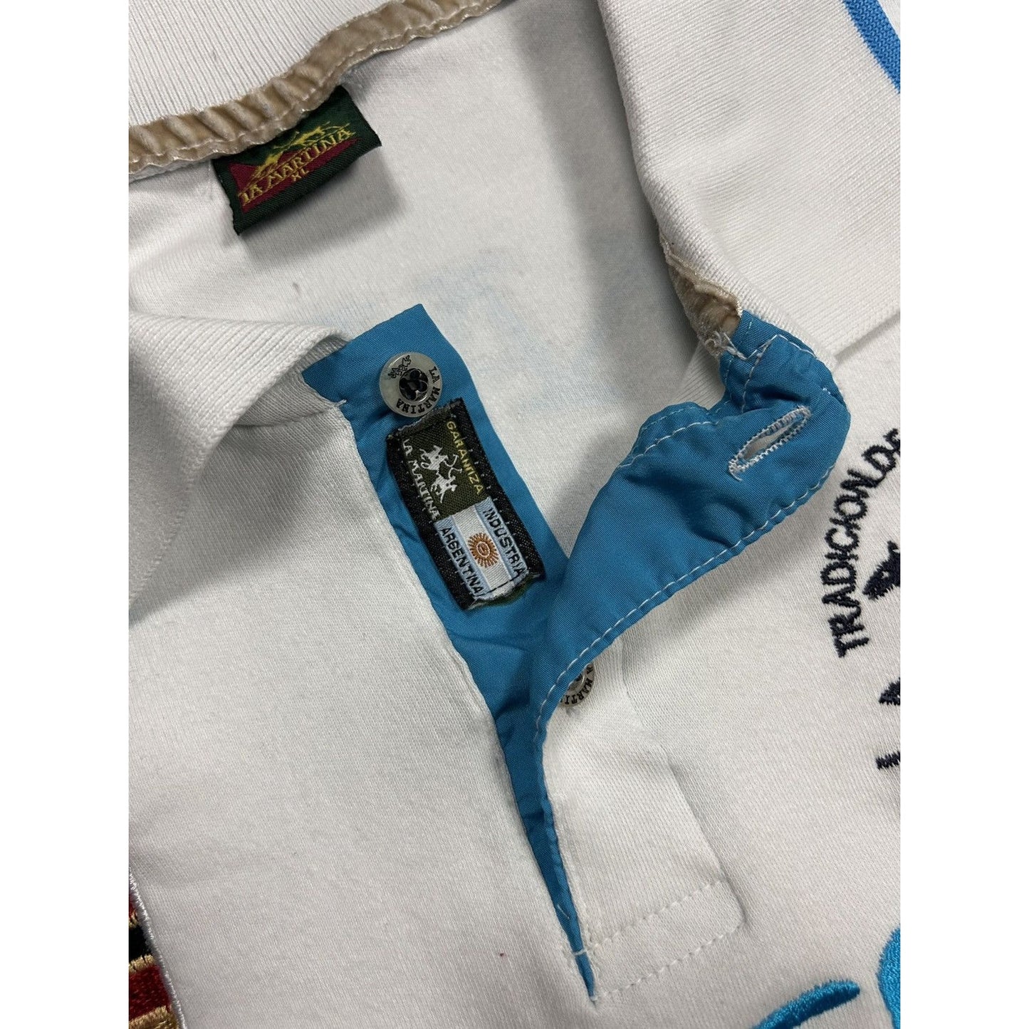 La Martina Porsche Polo T-shirt Team 3 white baby blue