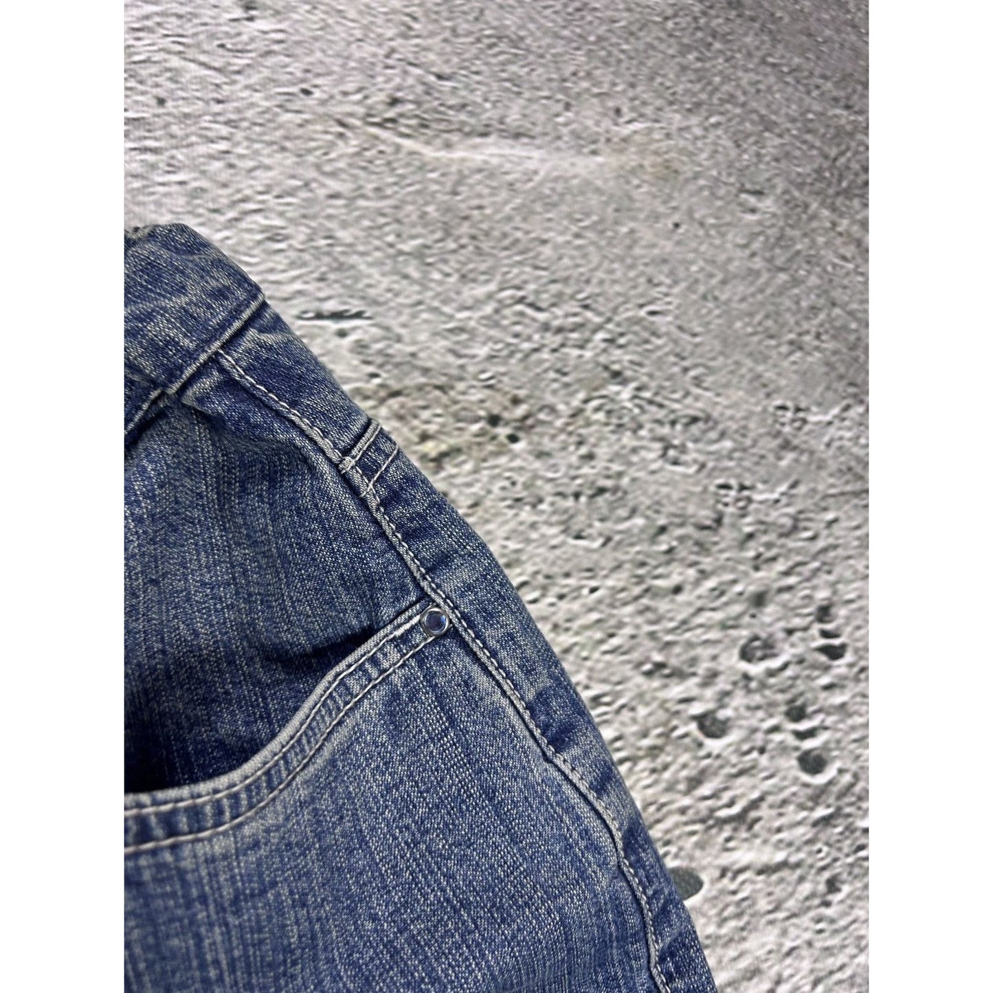 Y2K jeans flared floral embroidery rhinestone