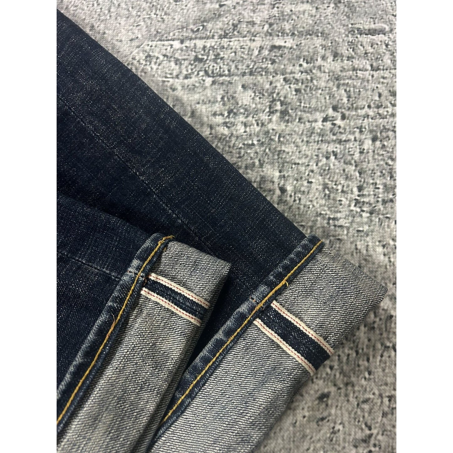 Evisu jeans white daicock big logo blue selvedge denim