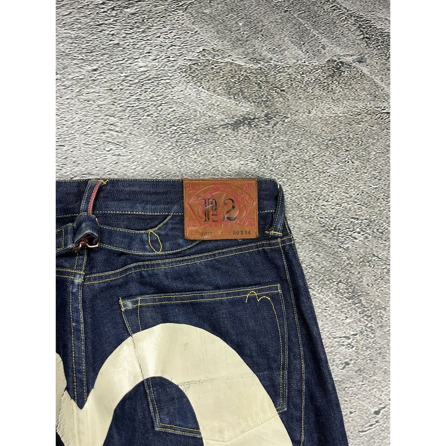 Evisu jeans daicock big logo white selvedge denim Japanese