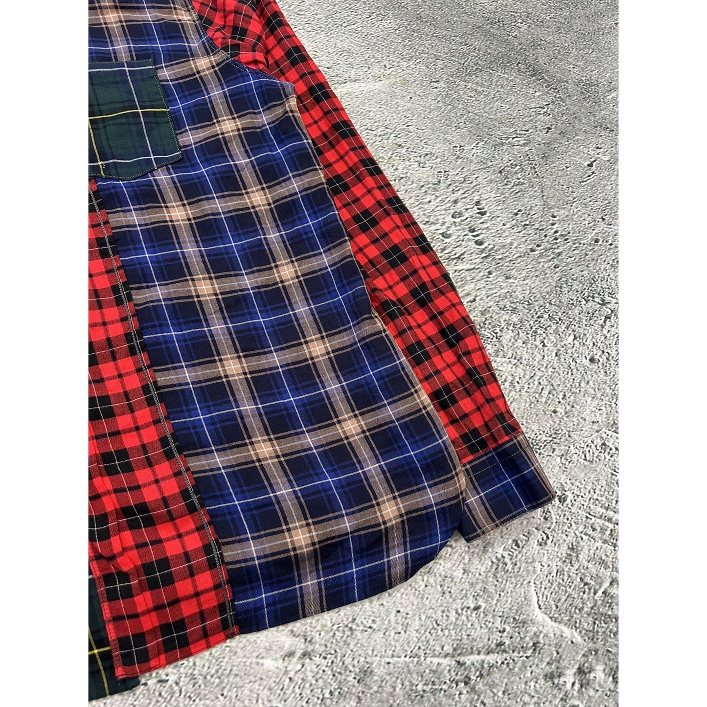 Lanvin shirt patchwork plaid tartan button up flannel runway