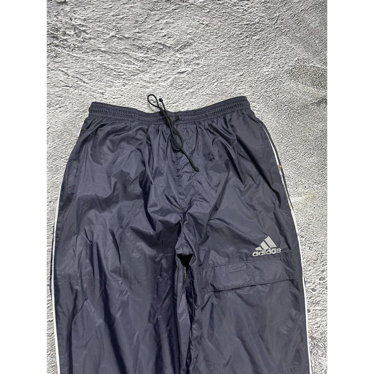Adidas vintage grey nylon track pants big logo 2000s
