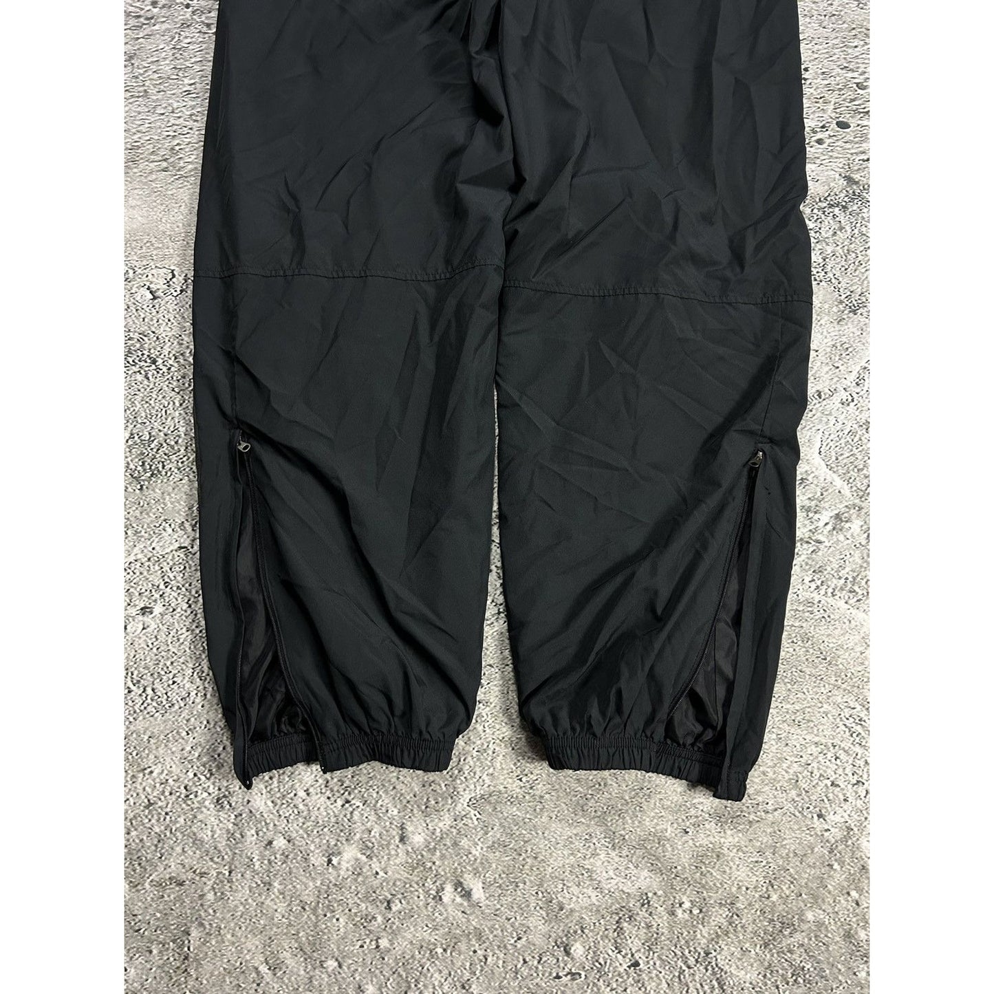 Nike vintage black nylon track pants small swoosh drill Y2K