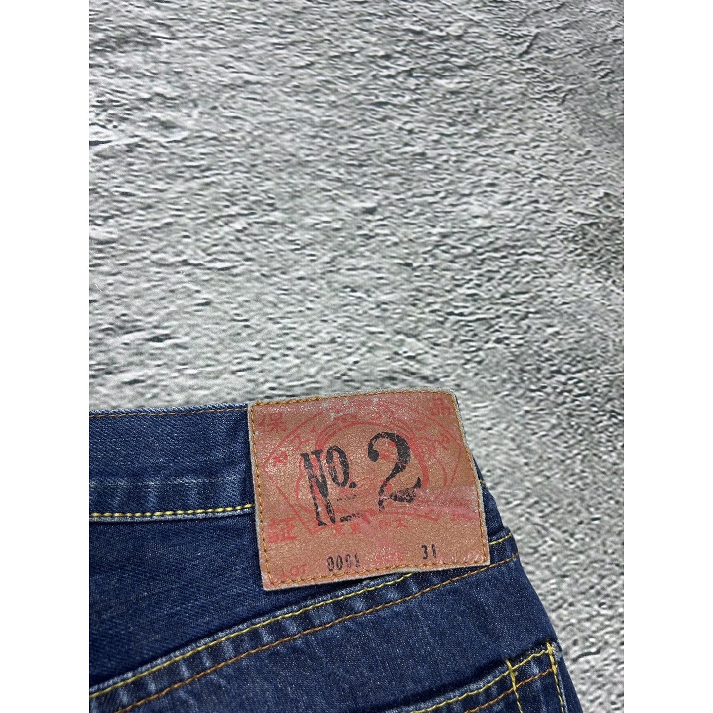 Evisu jeans daicock big logo yellow selvedge denim Japan