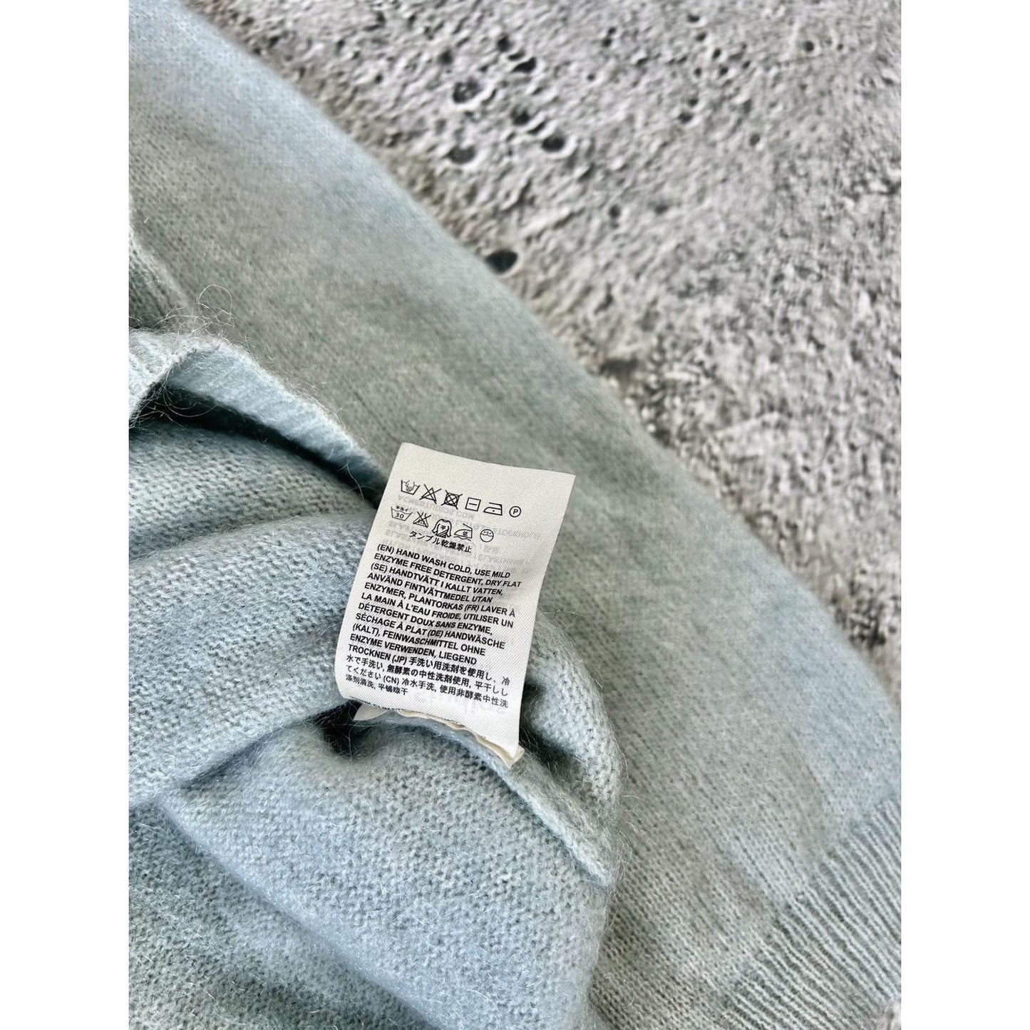 Acne Studios mohair sweater dramatic moh paw15 turquoise