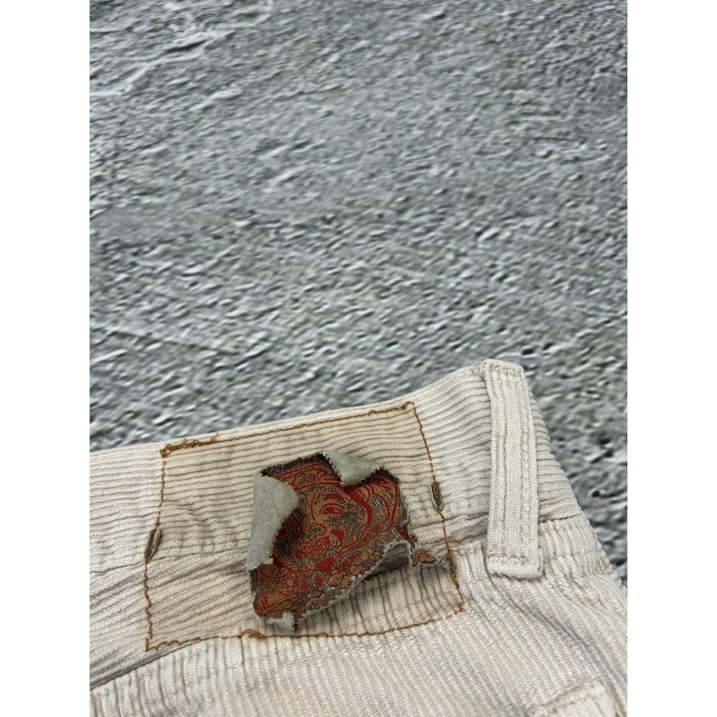 RARE! Evisu corduroy pants vintage cords beige seagulls