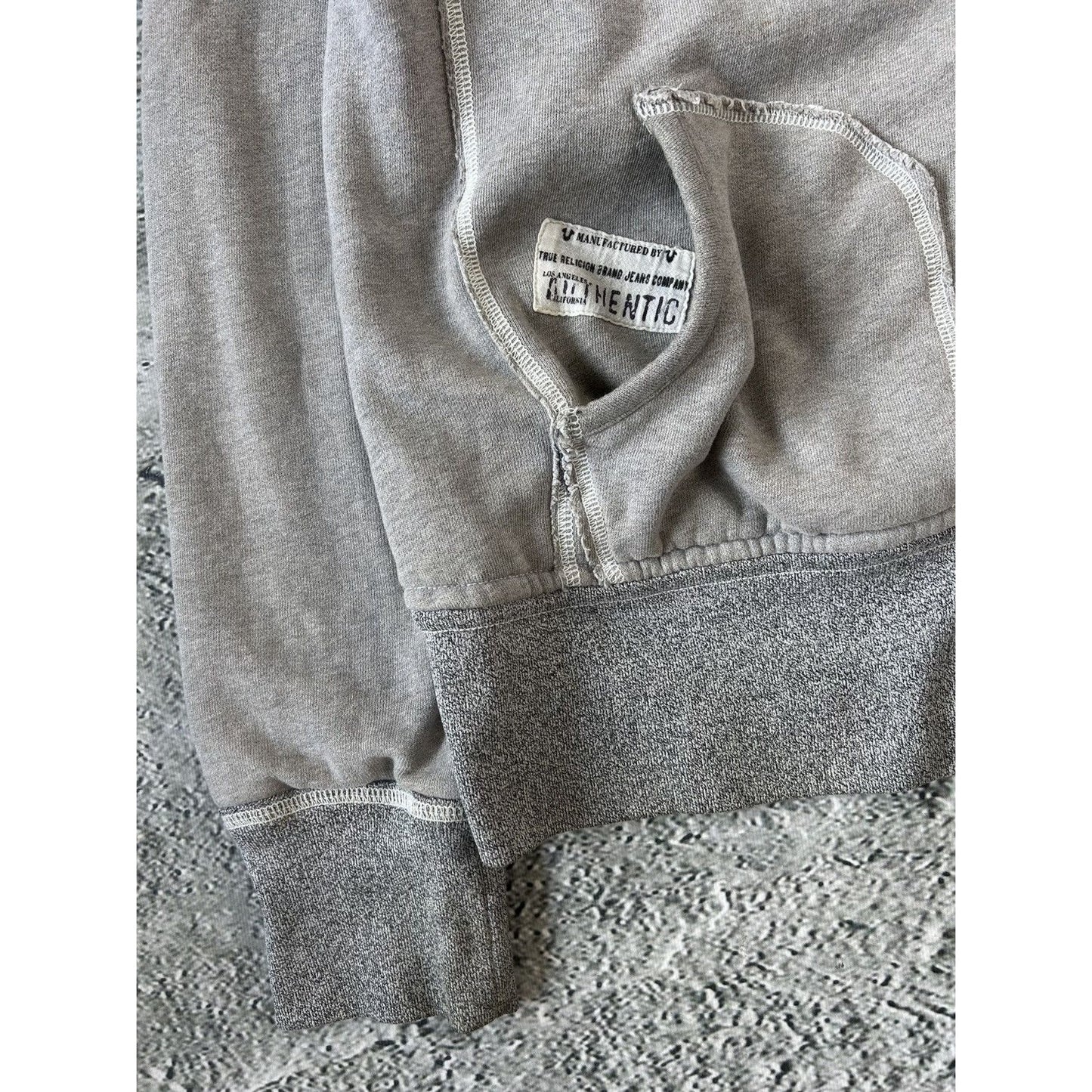 True Religion zip hoodie vintage contrast stitching Y2K