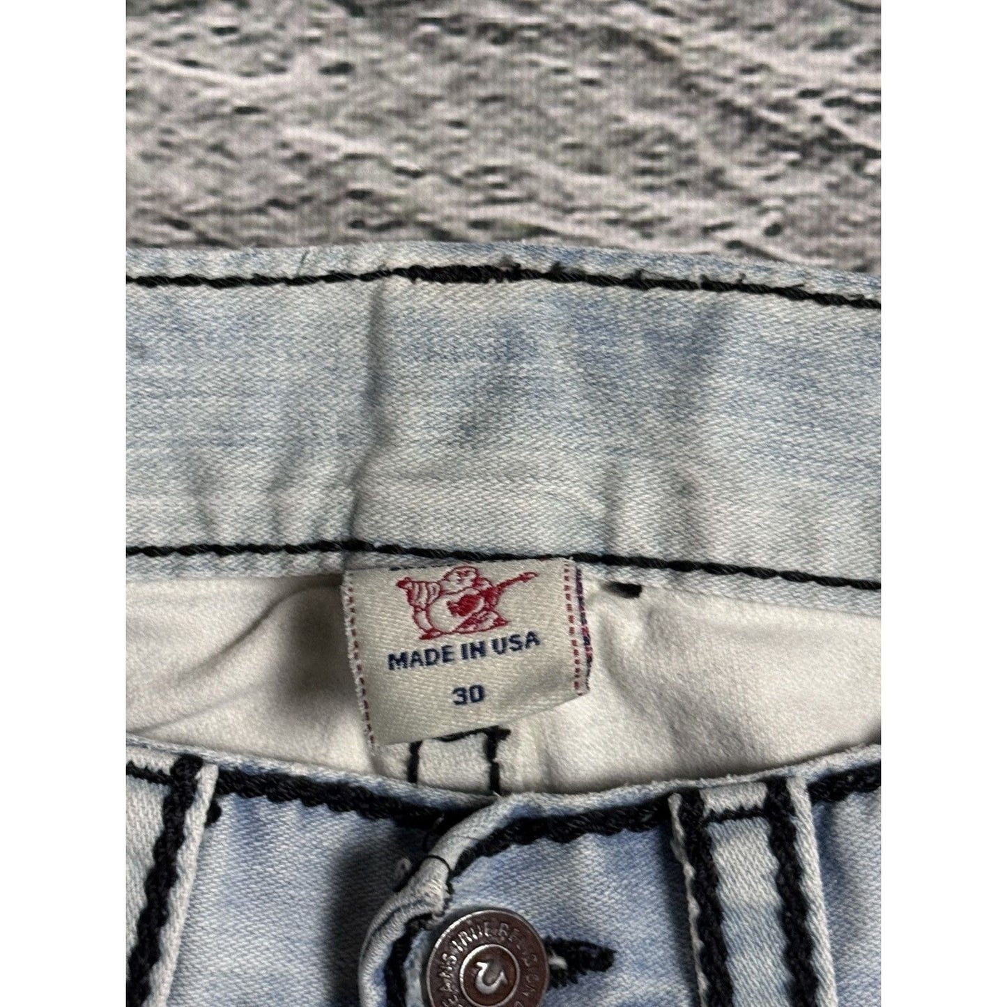 True Religion jeans vintage denim dyed faded washed black
