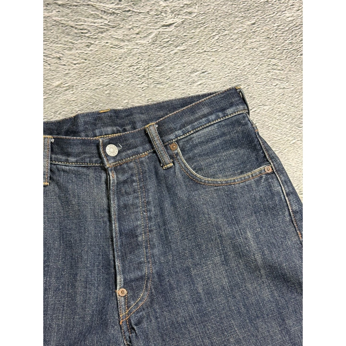 Evisu jeans daicock gold big logo embroidery selvedge denim