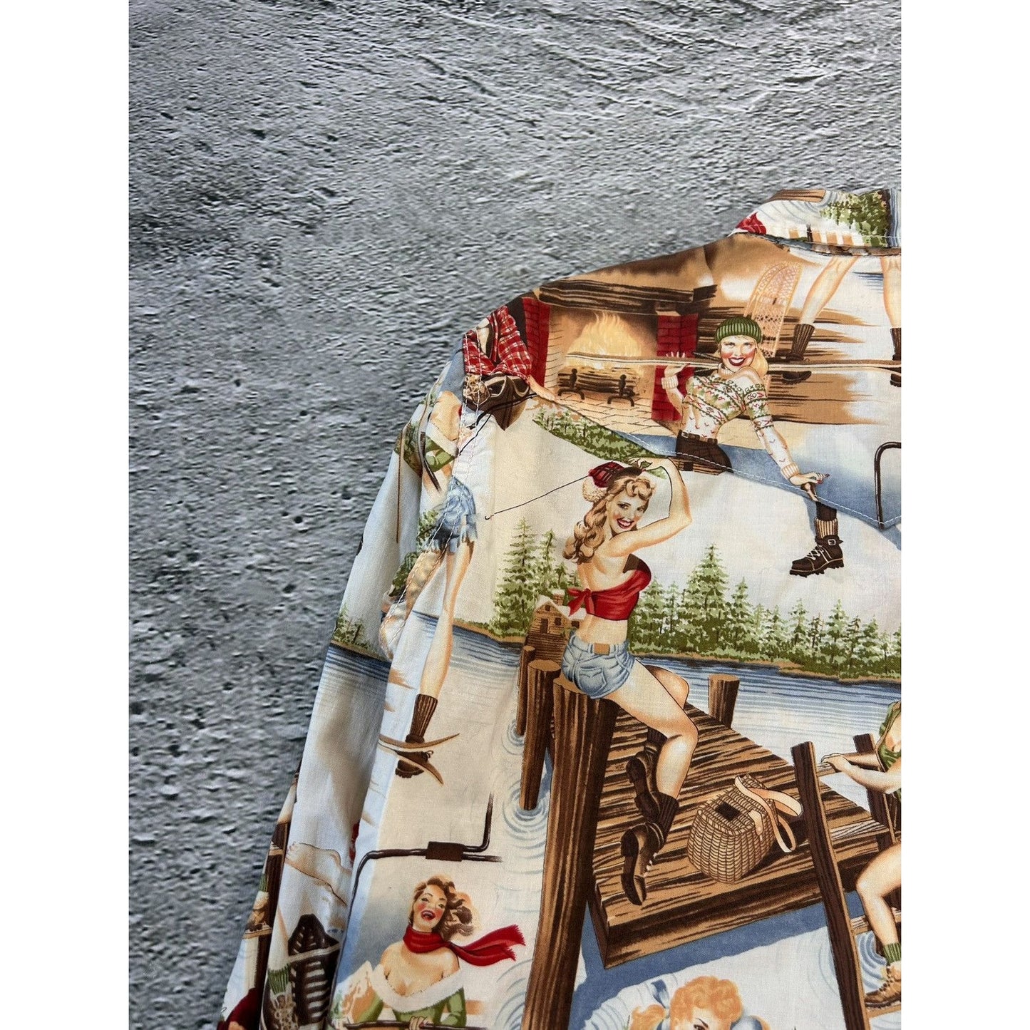 Evisu shirt button-up playboy style sexy fullprint