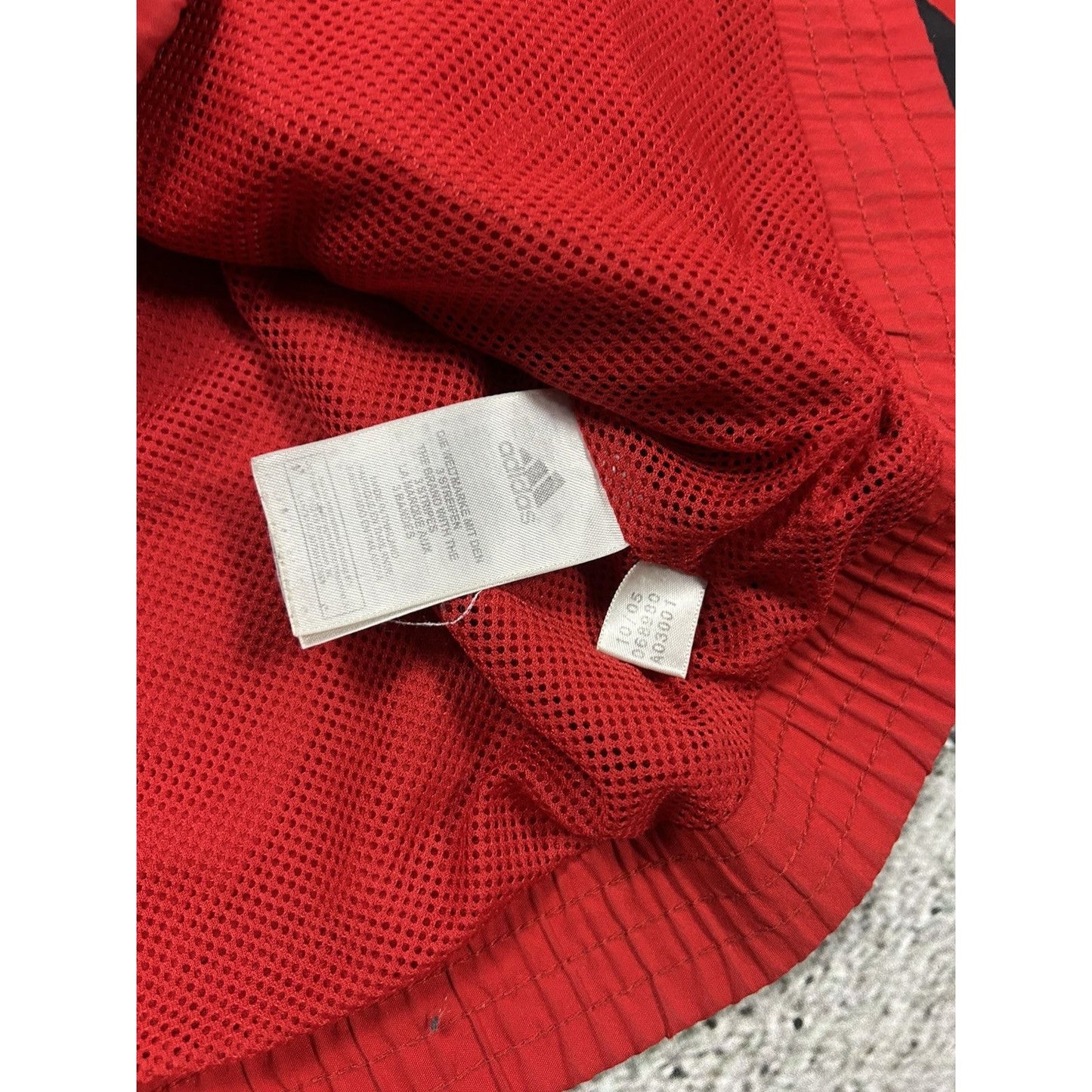 Adidas track suit vintage red black nylon track pants drill