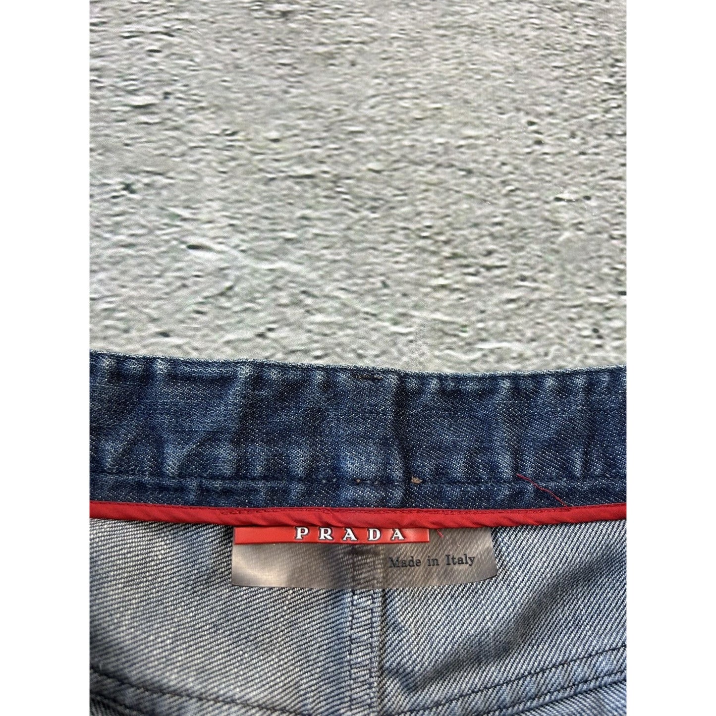 Prada Linea Rossa jeans red tab vintage straight denim pants