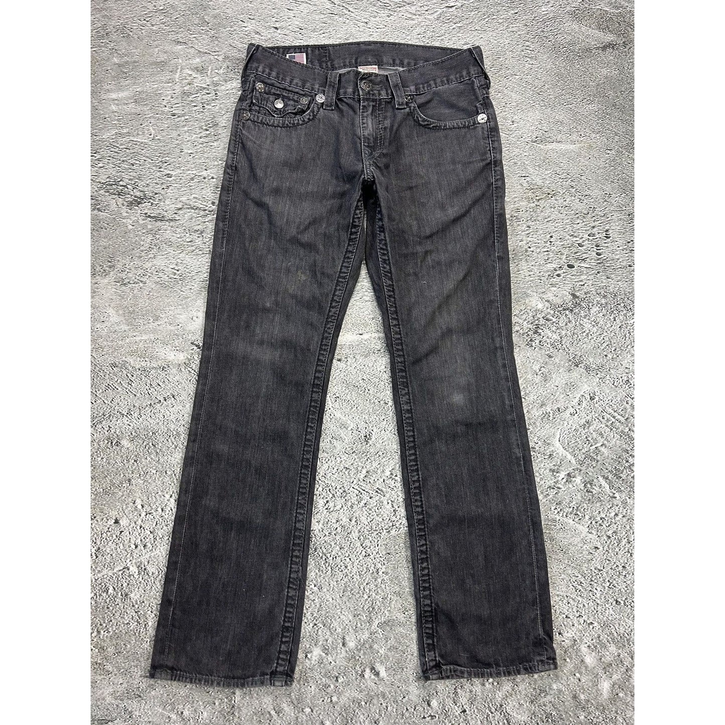True Religion vintage grey jeans denim pants Y2K