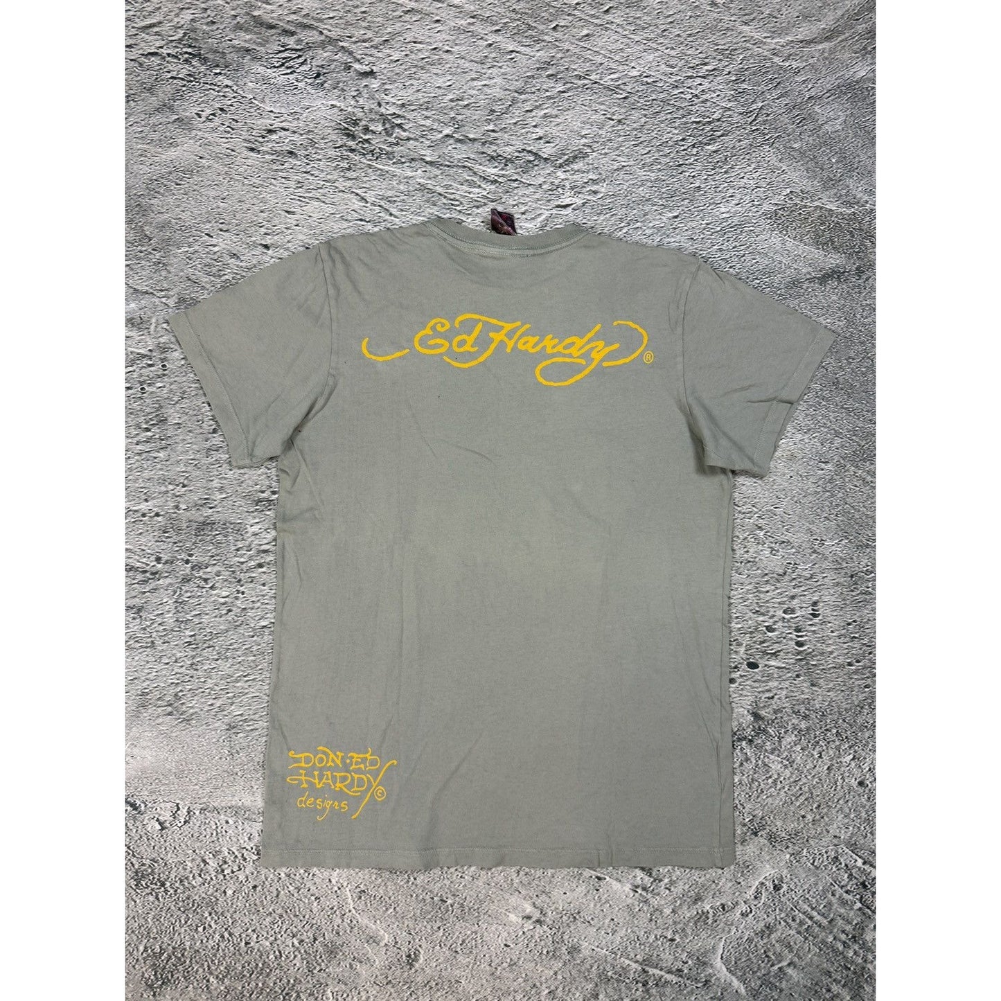 Ed Hardy Christian Audigier vintage grey T-shirt big logo