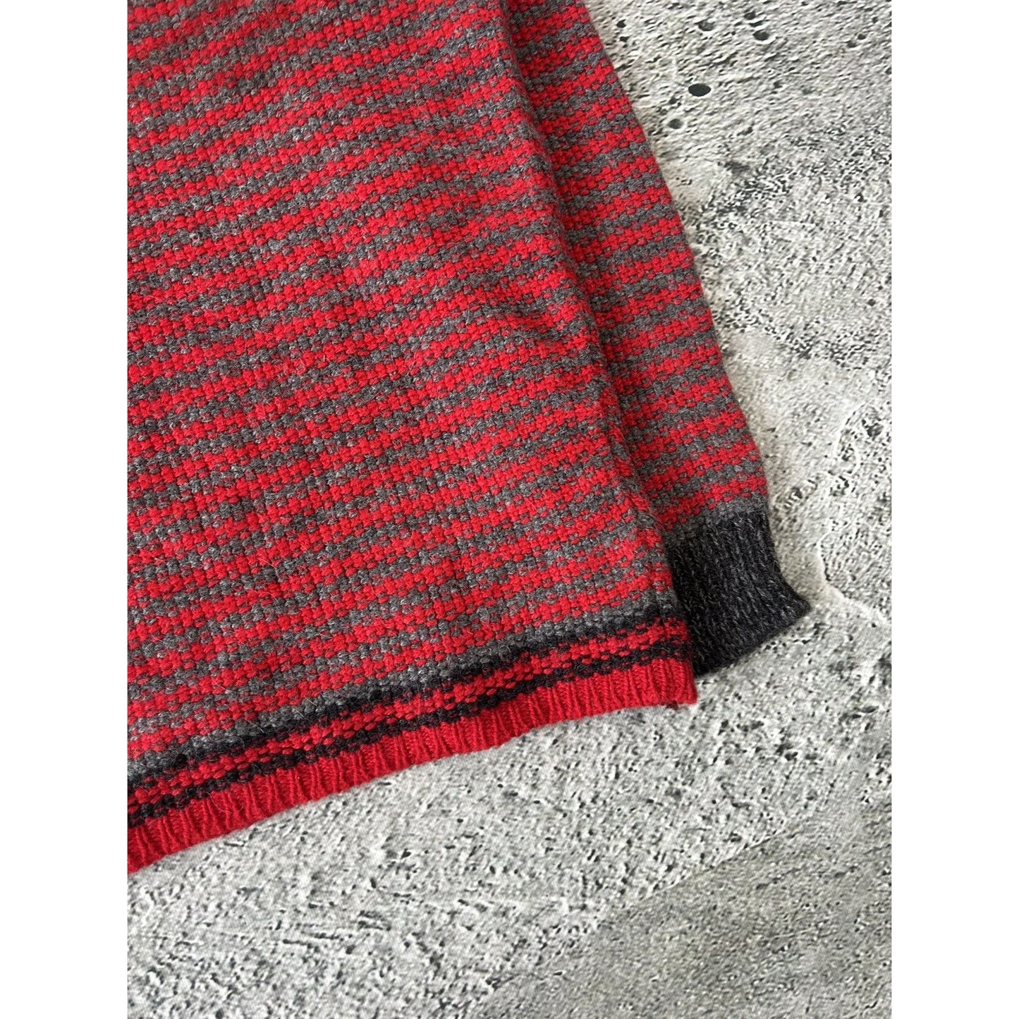 Prada sweater alpaca wool striped red grey