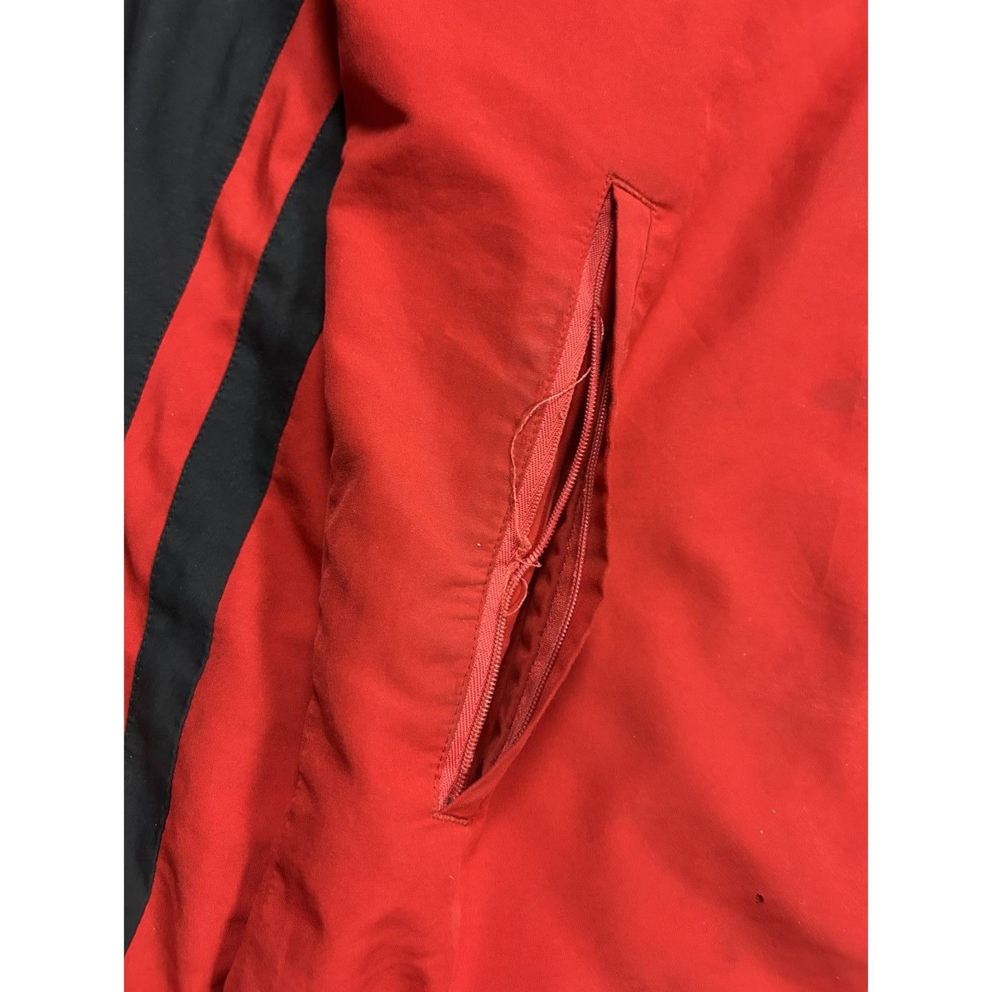 Adidas track suit vintage red black nylon track pants drill