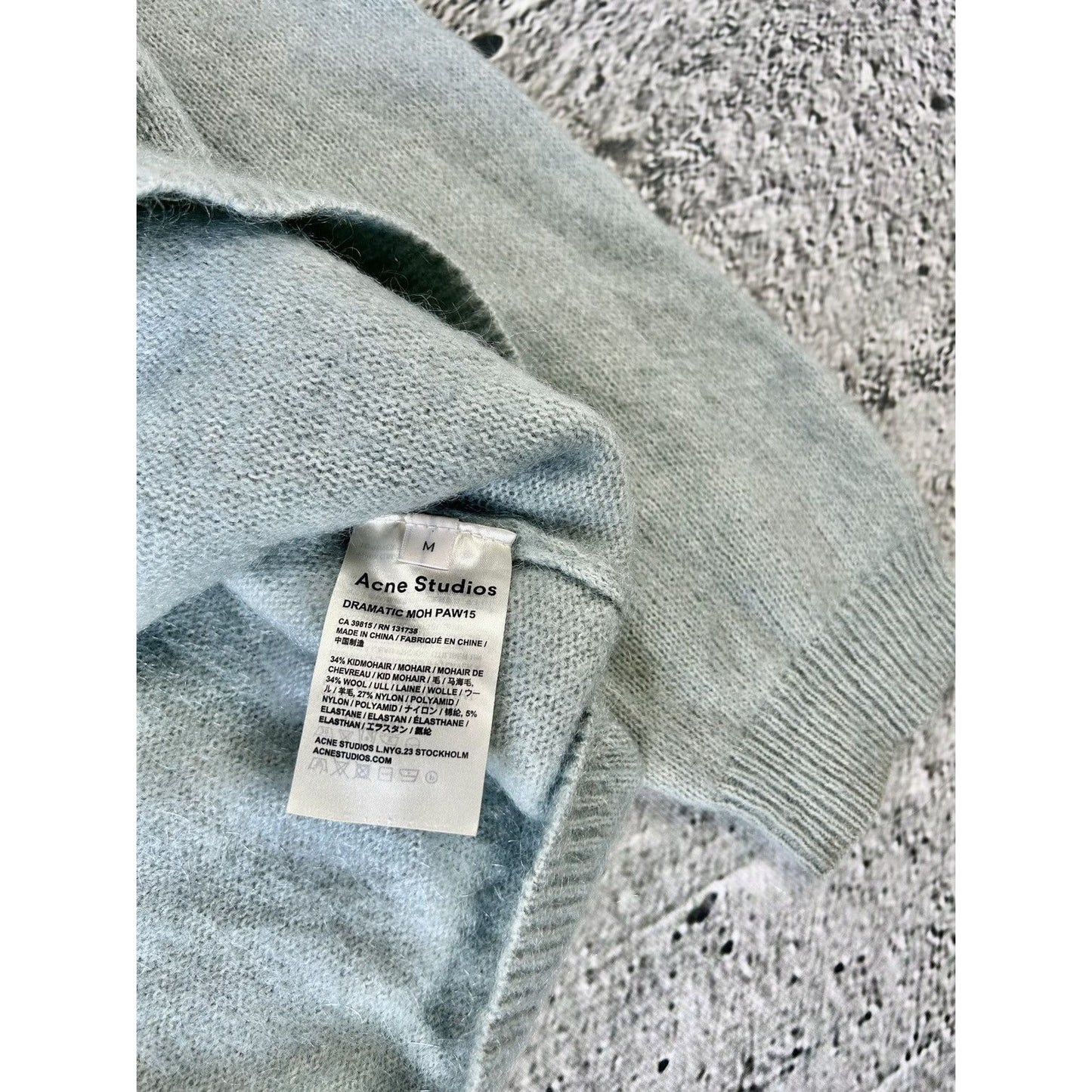 Acne Studios mohair sweater dramatic moh paw15 turquoise