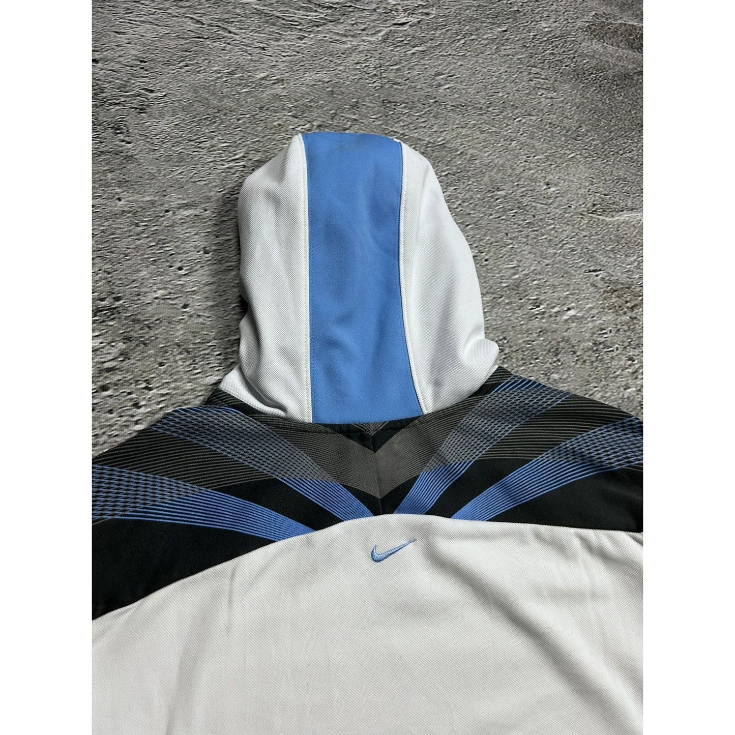 Nike TN hoodie vintage white 2000s blue Y2K sweatshirt