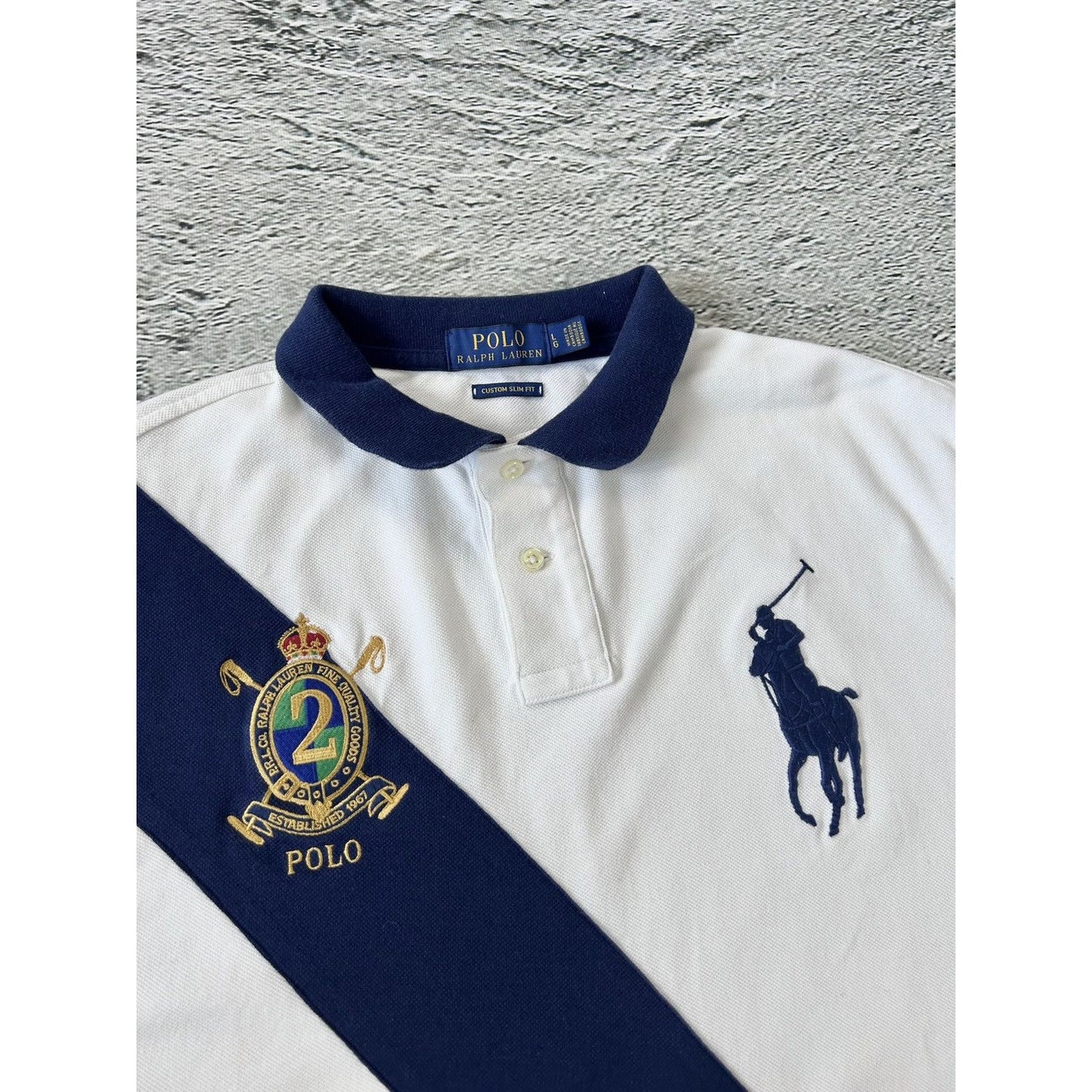 Chief Keef Polo Ralph Lauren vintage big pony white navy