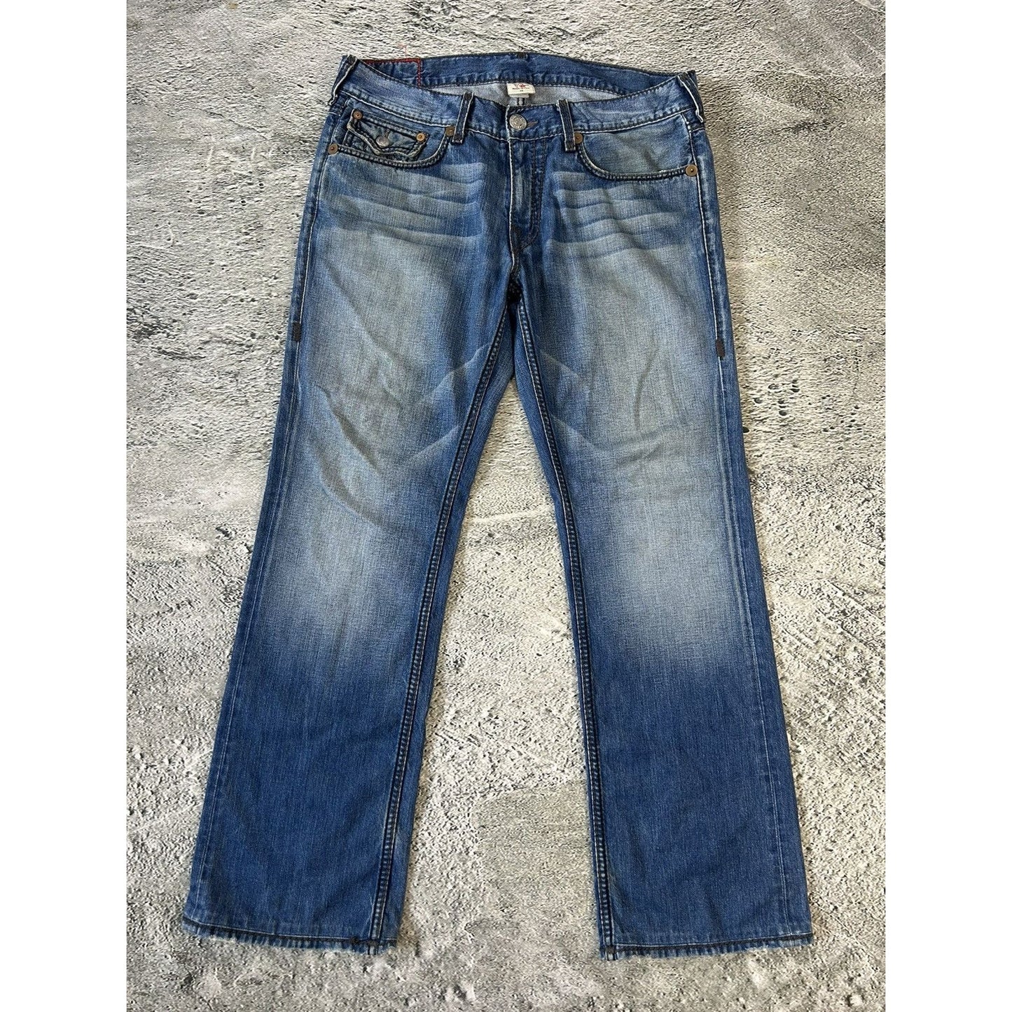 True Religion vintage blue jeans Ricky thick stitching Y2K