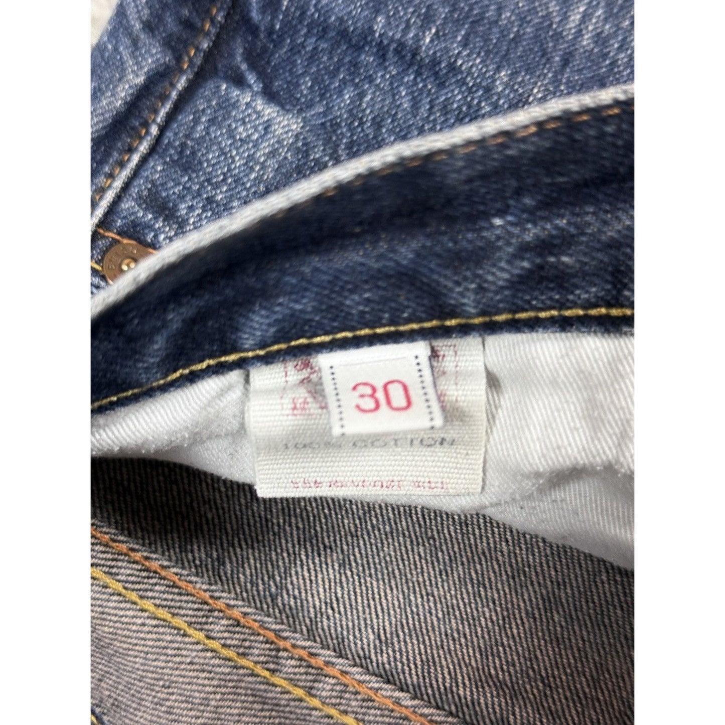 Evisu jeans vintage navy white seagulls embroidery