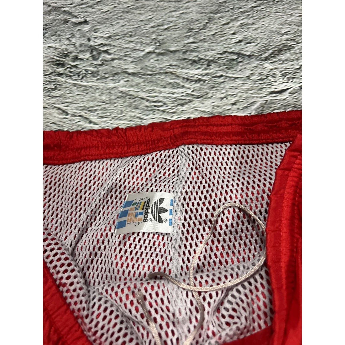 Adidas vintage red nylon track pants drill 90s Y2K