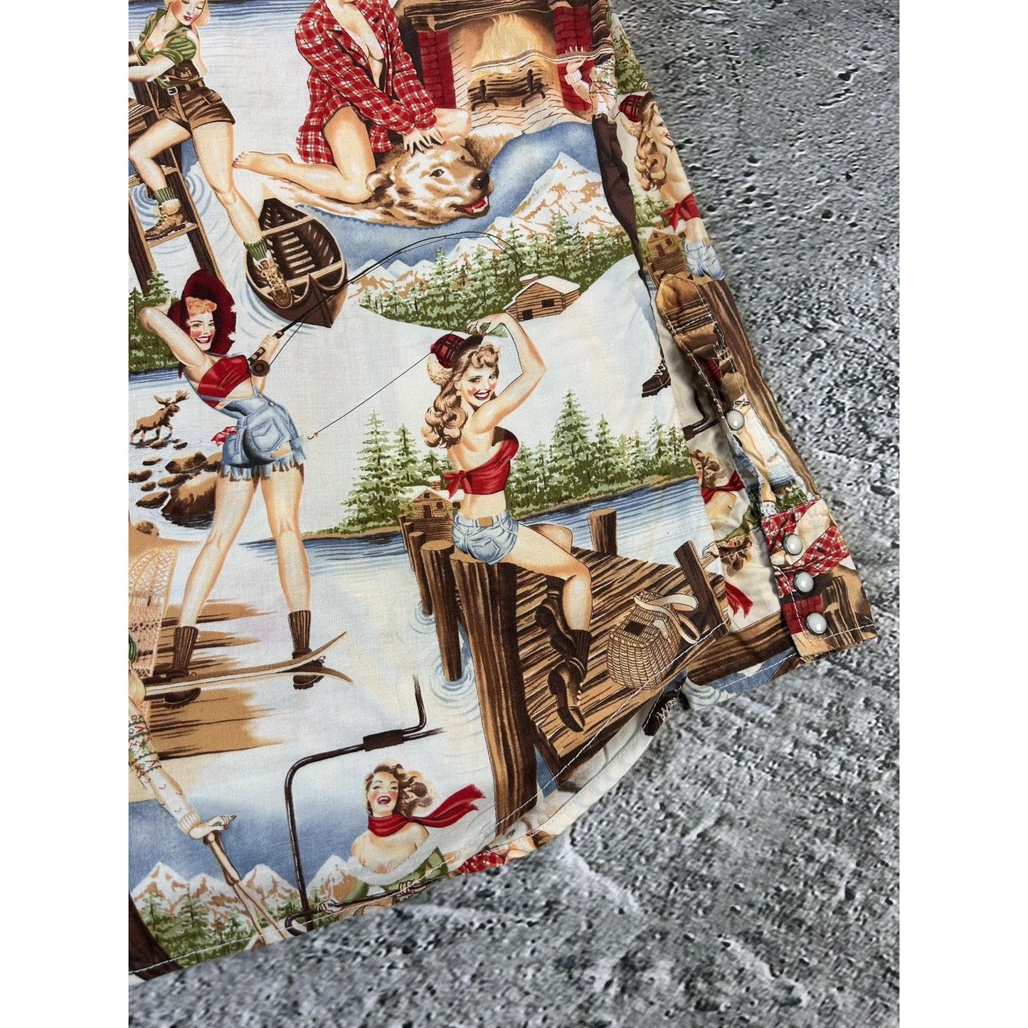 Evisu shirt button-up playboy style sexy fullprint