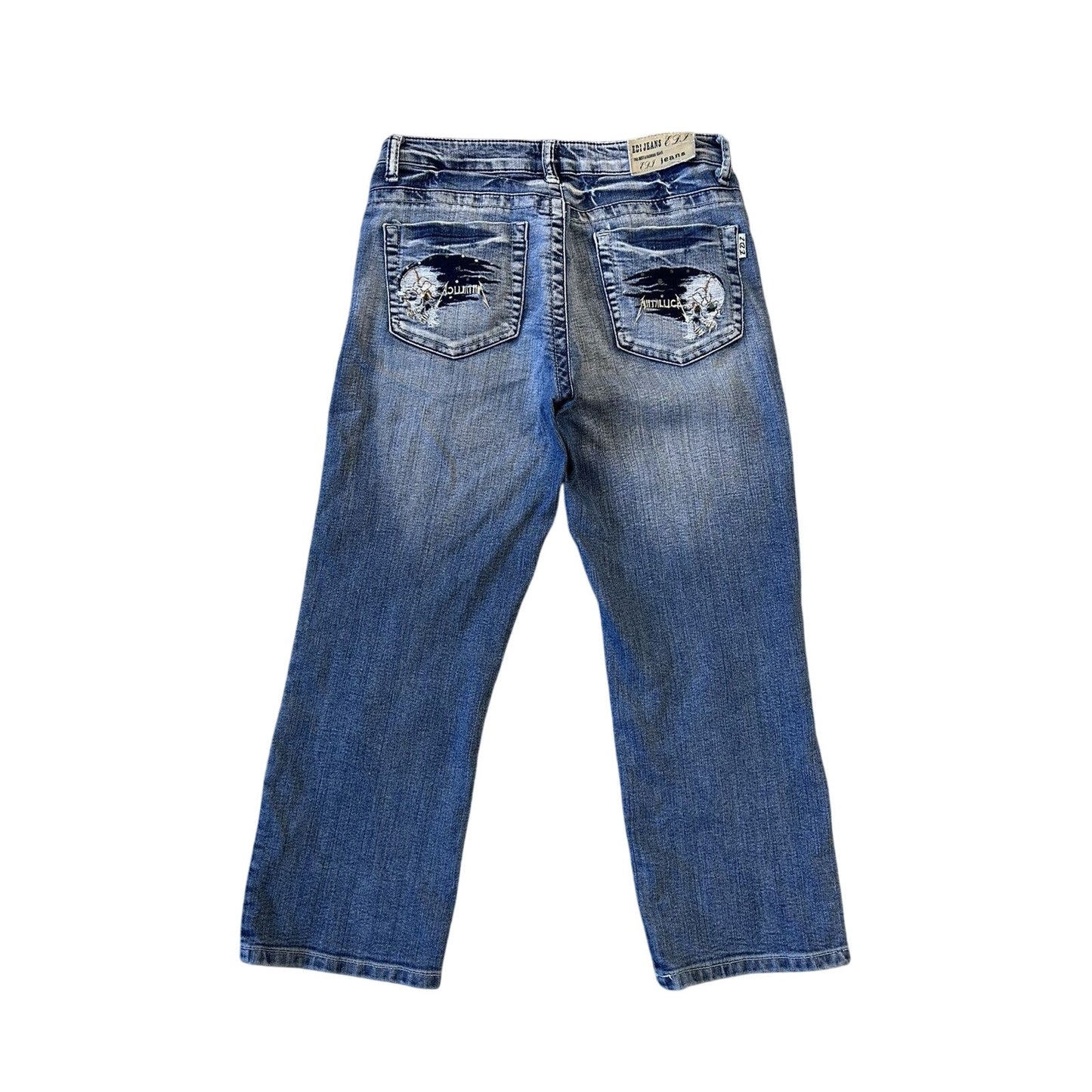 Y2K jeans Metallica denim pants blue Edi Jeans capri