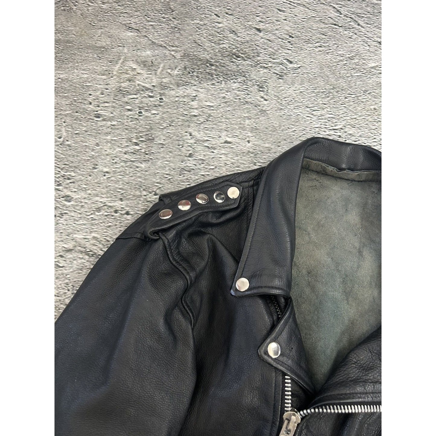 Vintage Leather Jacket Avant Garde Rare Black Studded