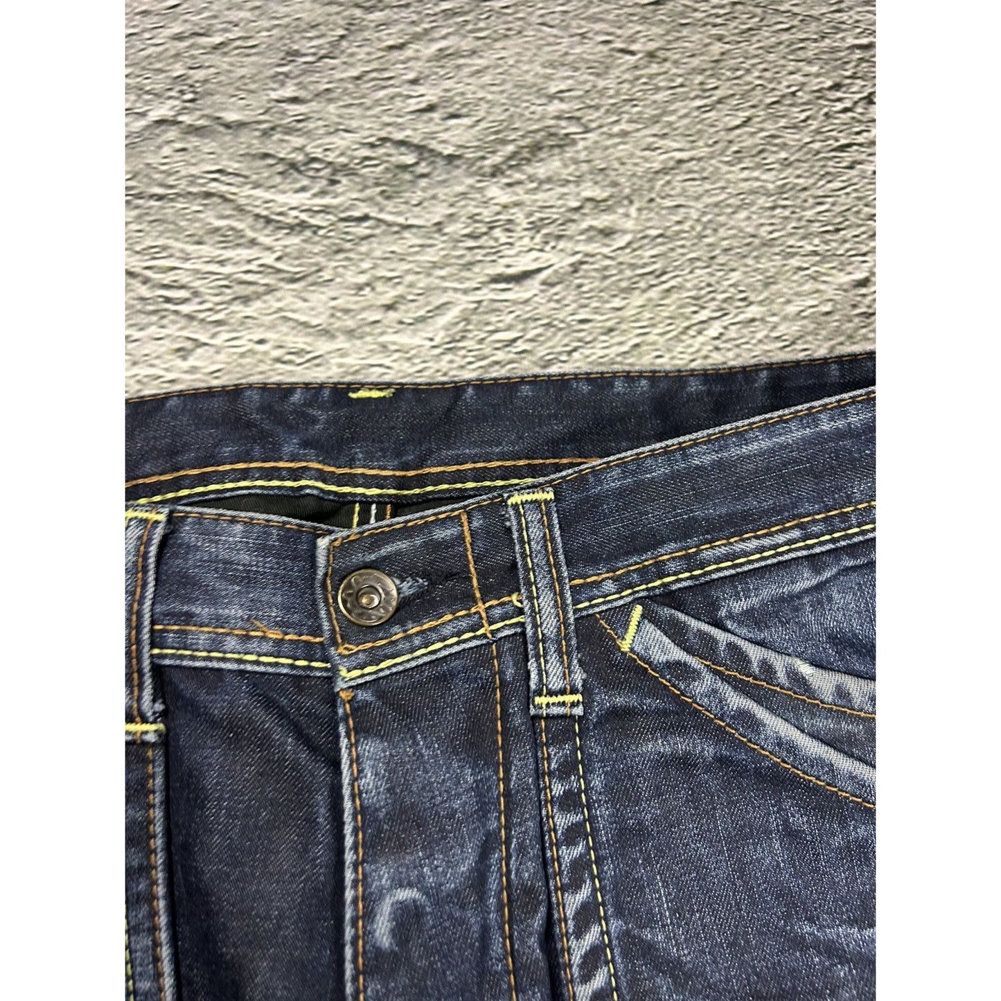 Evisu EU ED jeans vintage denim pants cargo navy blue Y2K
