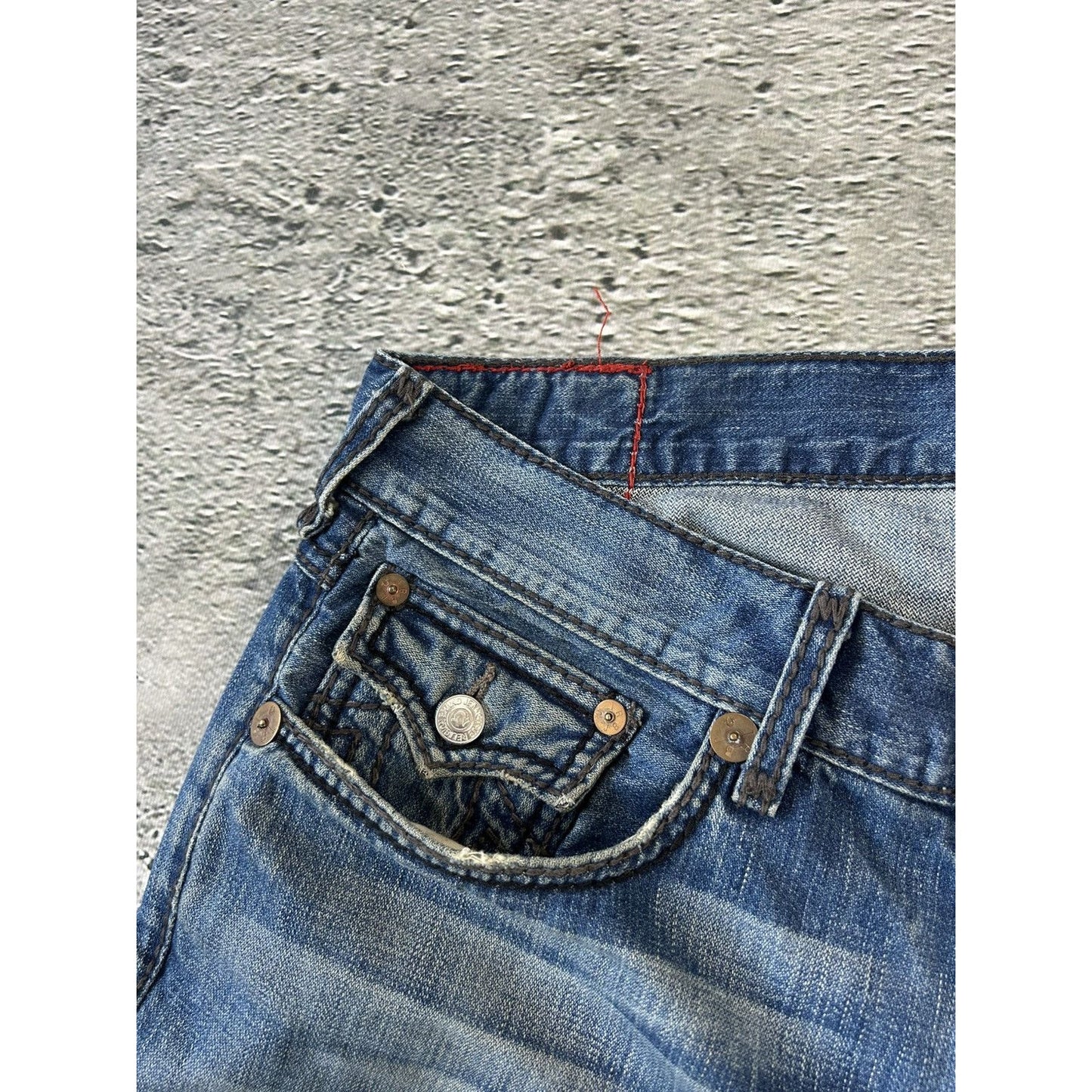 True Religion vintage blue jeans Ricky thick stitching Y2K