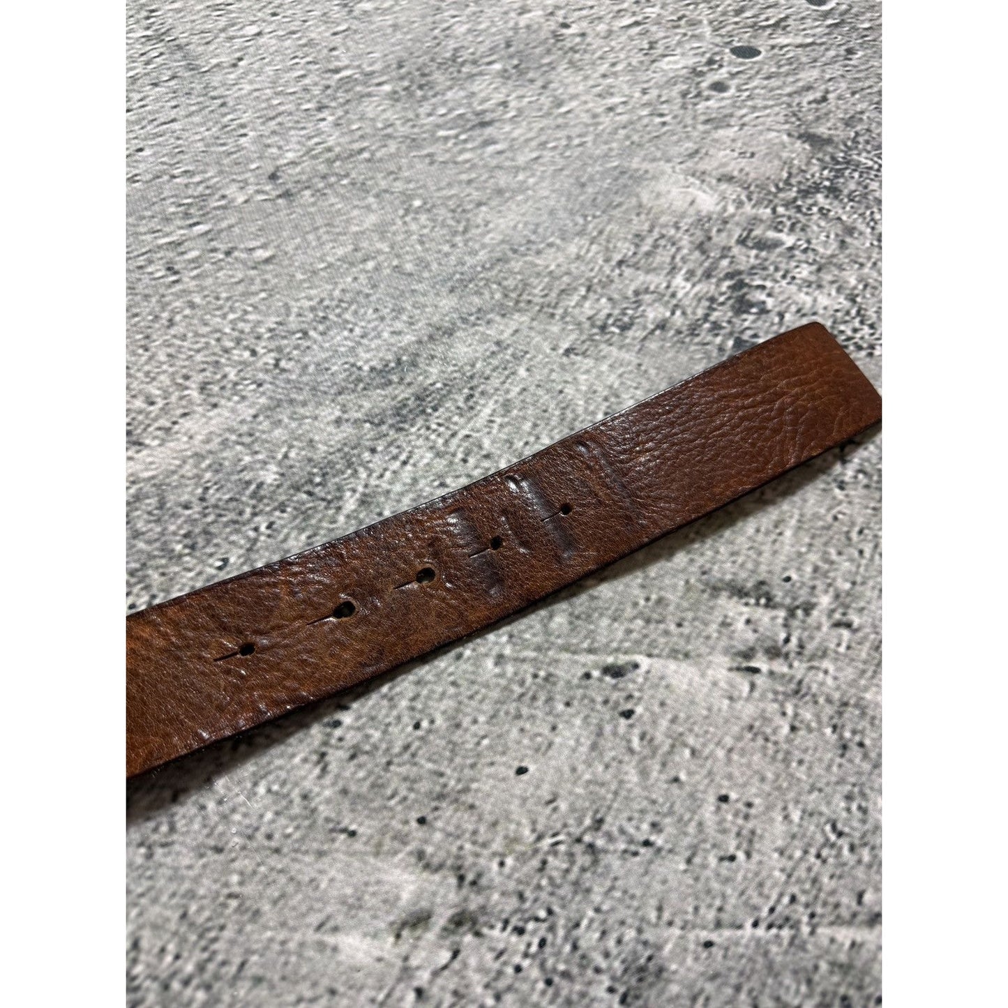 Diesel leather belt big buckle Y2K brown