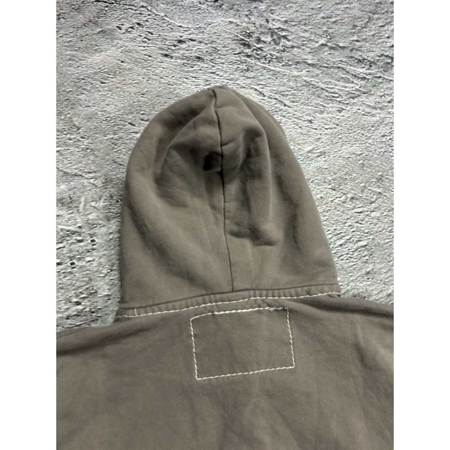 True Religion vintage brown hoodie zip white thick stitching
