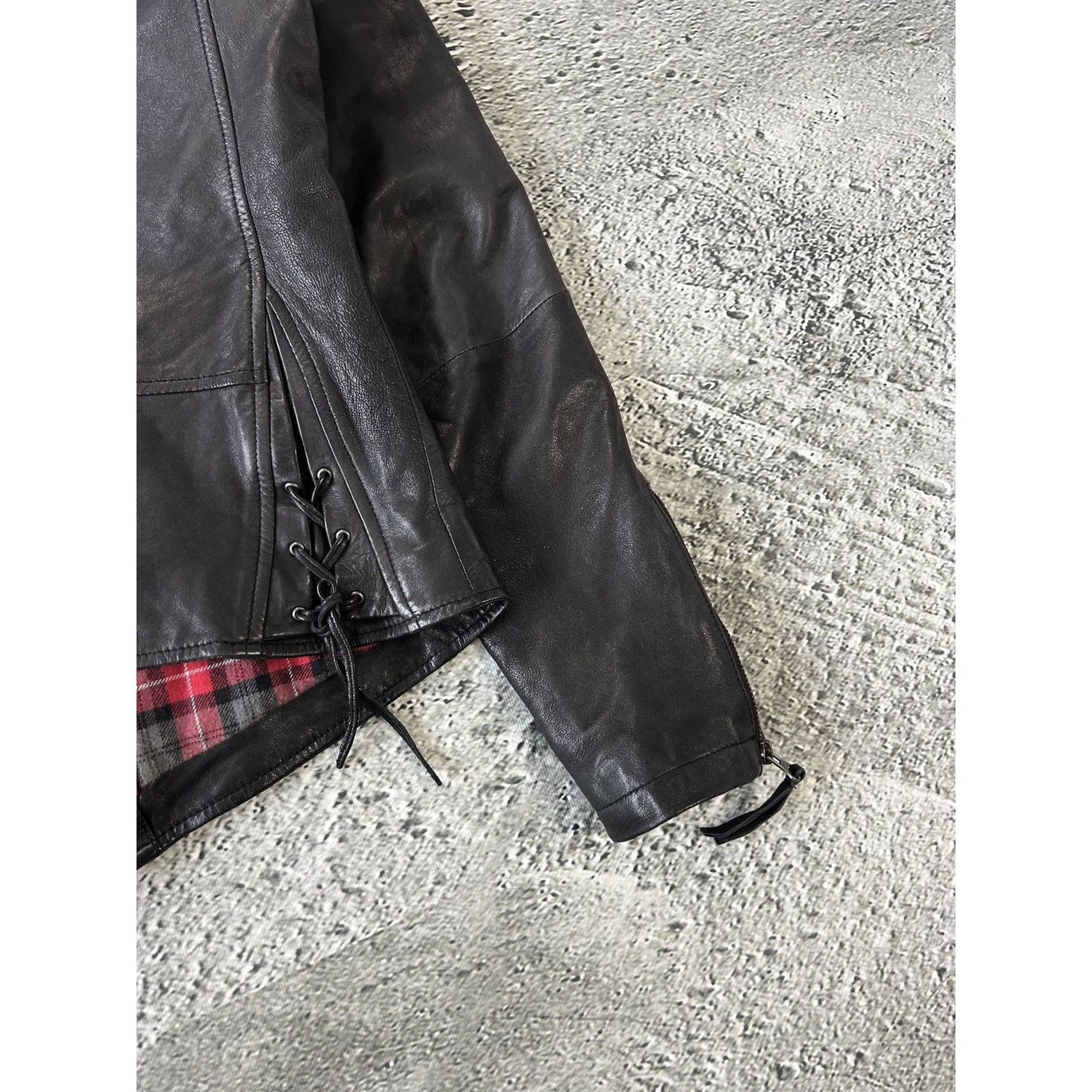 True Religion leather jacket black Y2K Avant Garde