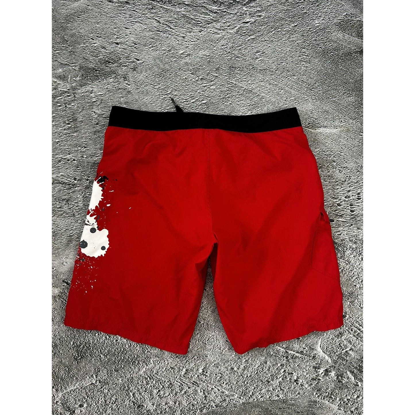 Diesel shorts black Y2K vintage fullprint graffiti surf red