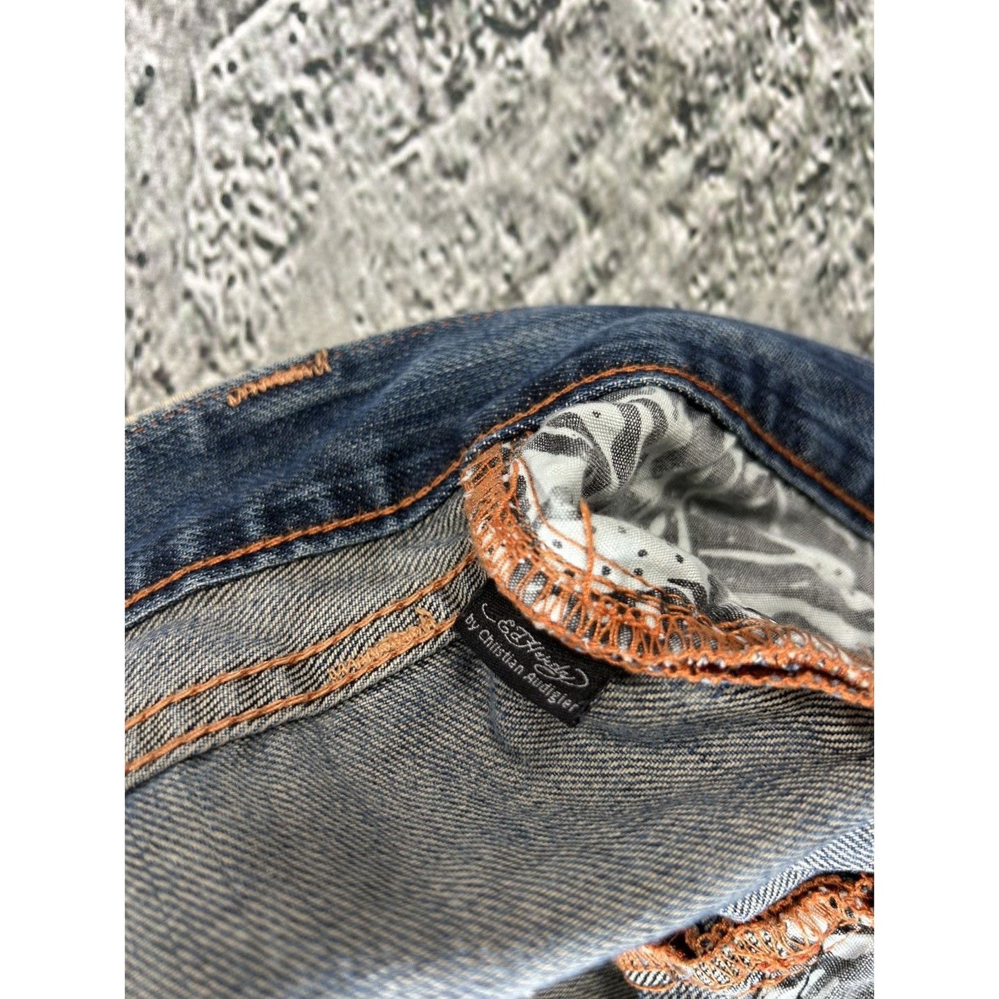 Ed Hardy Christian Audigier vintage jeans big logo pants